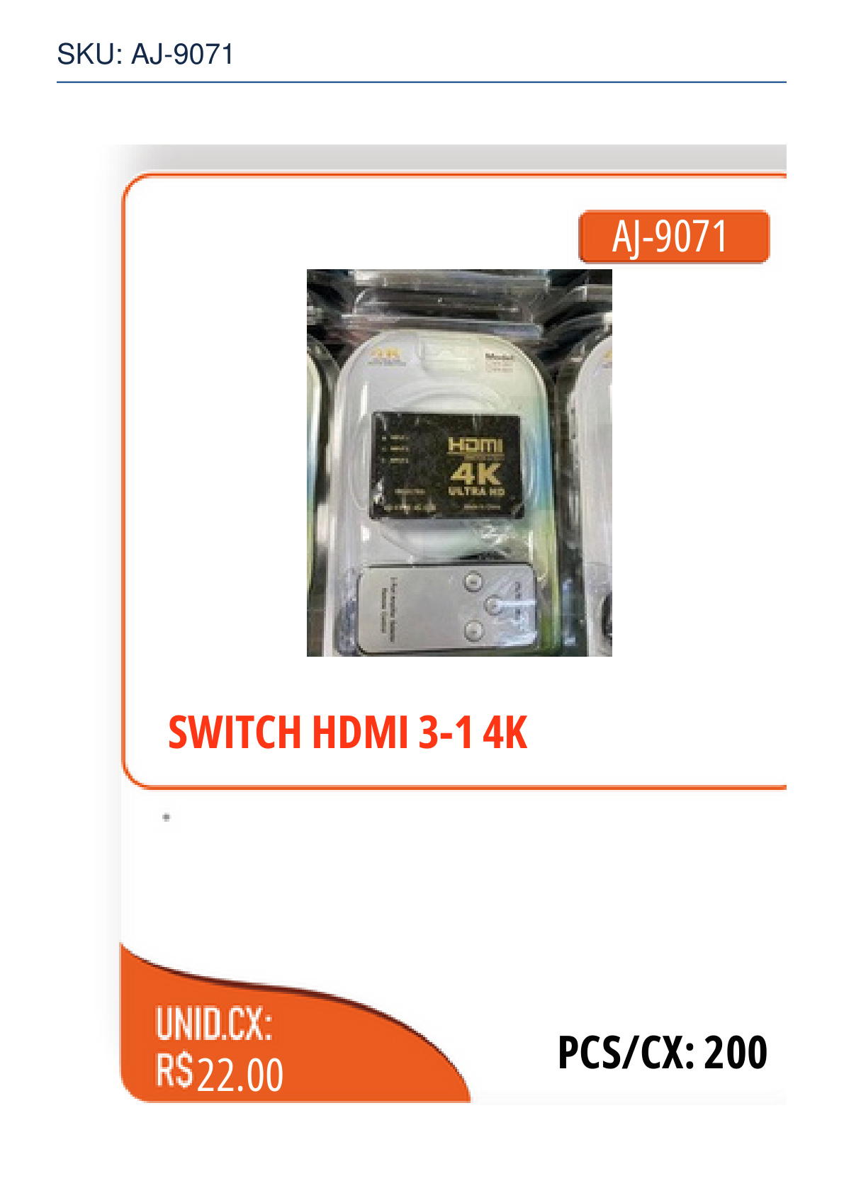 SWITCH HDMI 3-1 4K