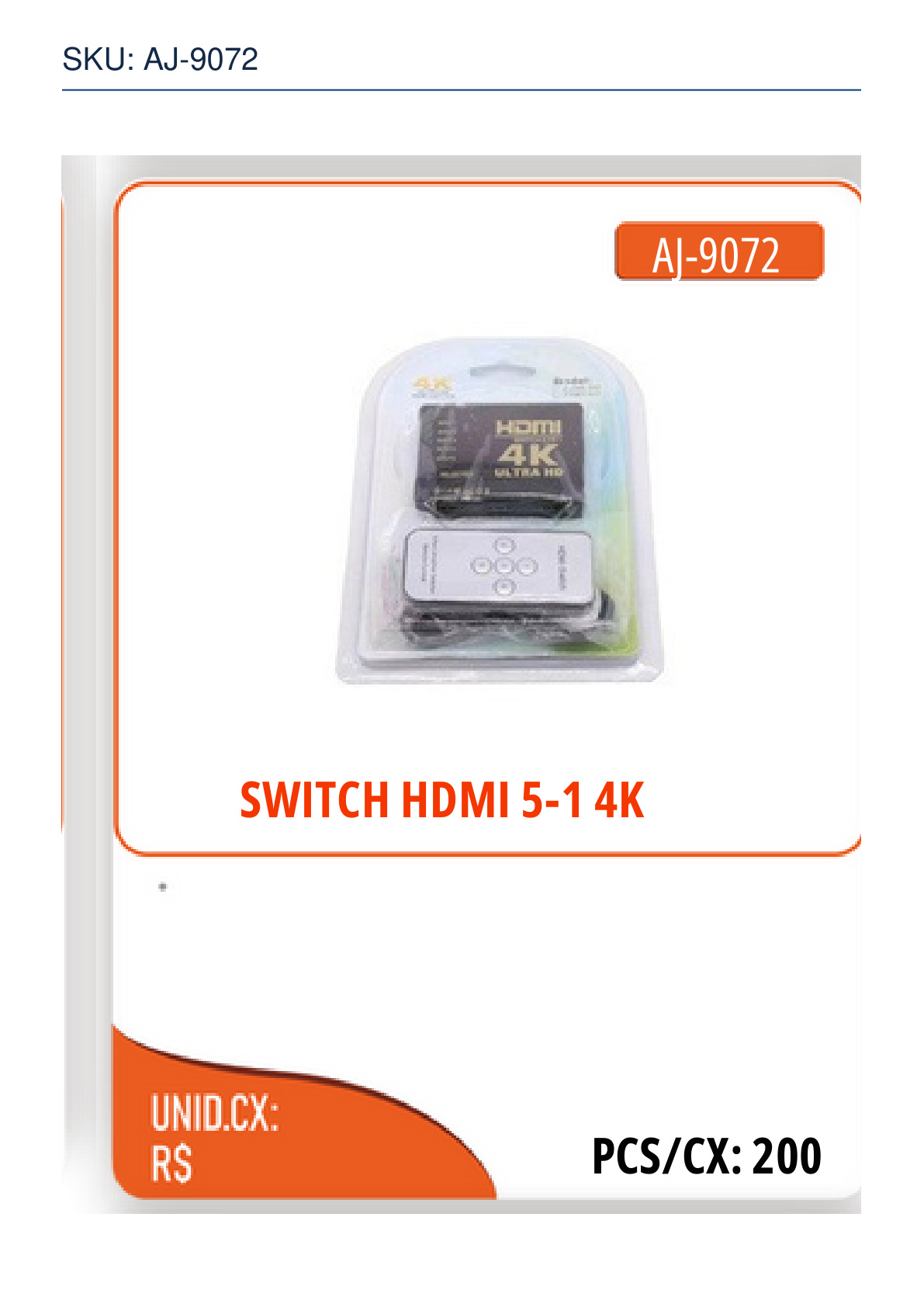 SWITCH HDMI 5-1 4K
