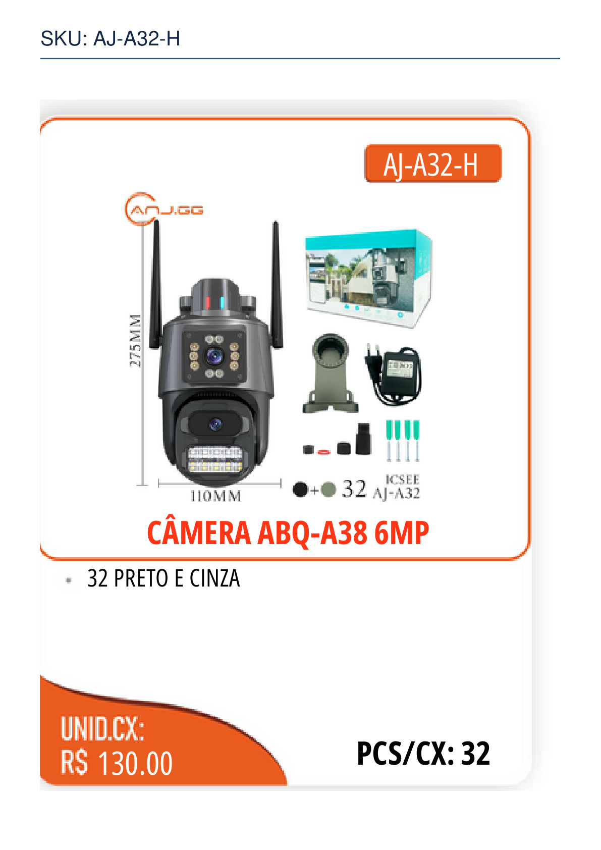 CÂMERA ABQ-A38 6MP