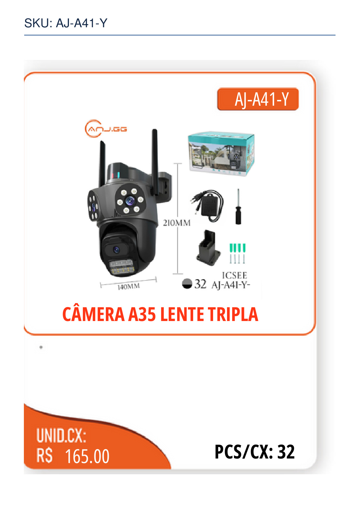 CÂMERA A35 LENTE TRIPLA