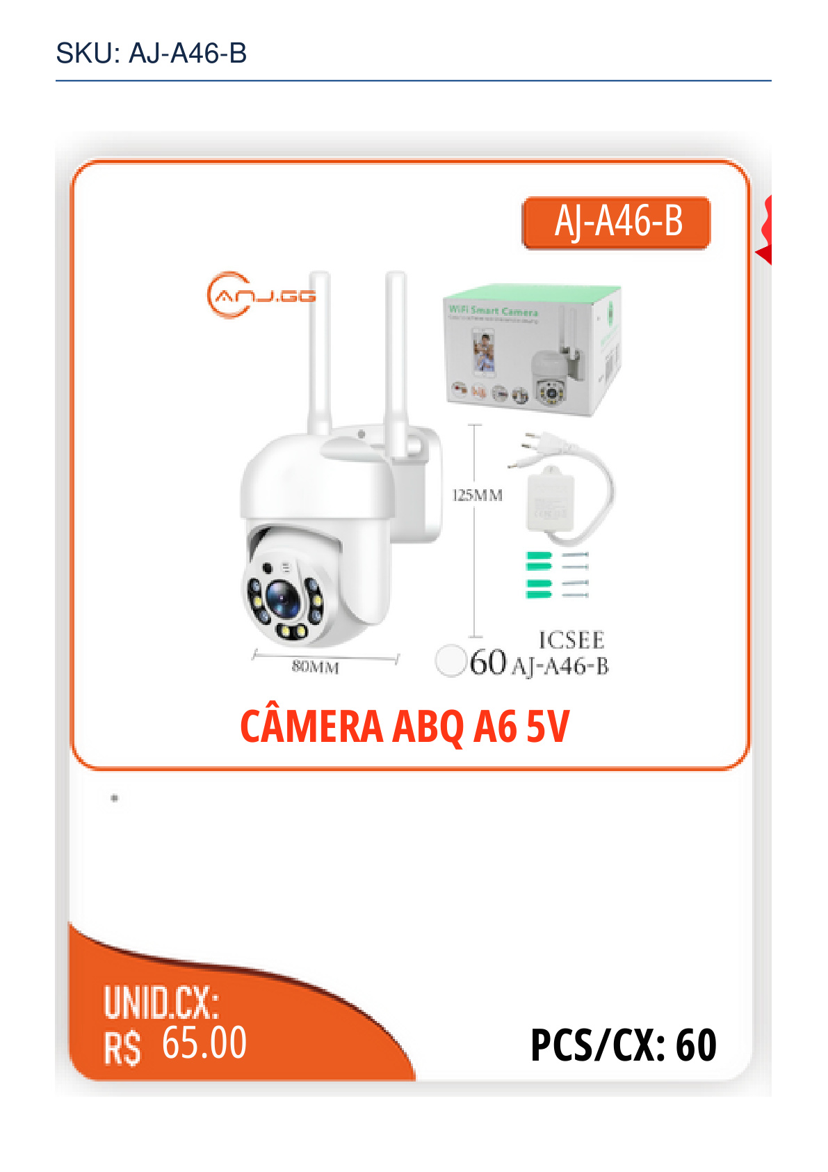 CÂMERA ABQ A6 5V