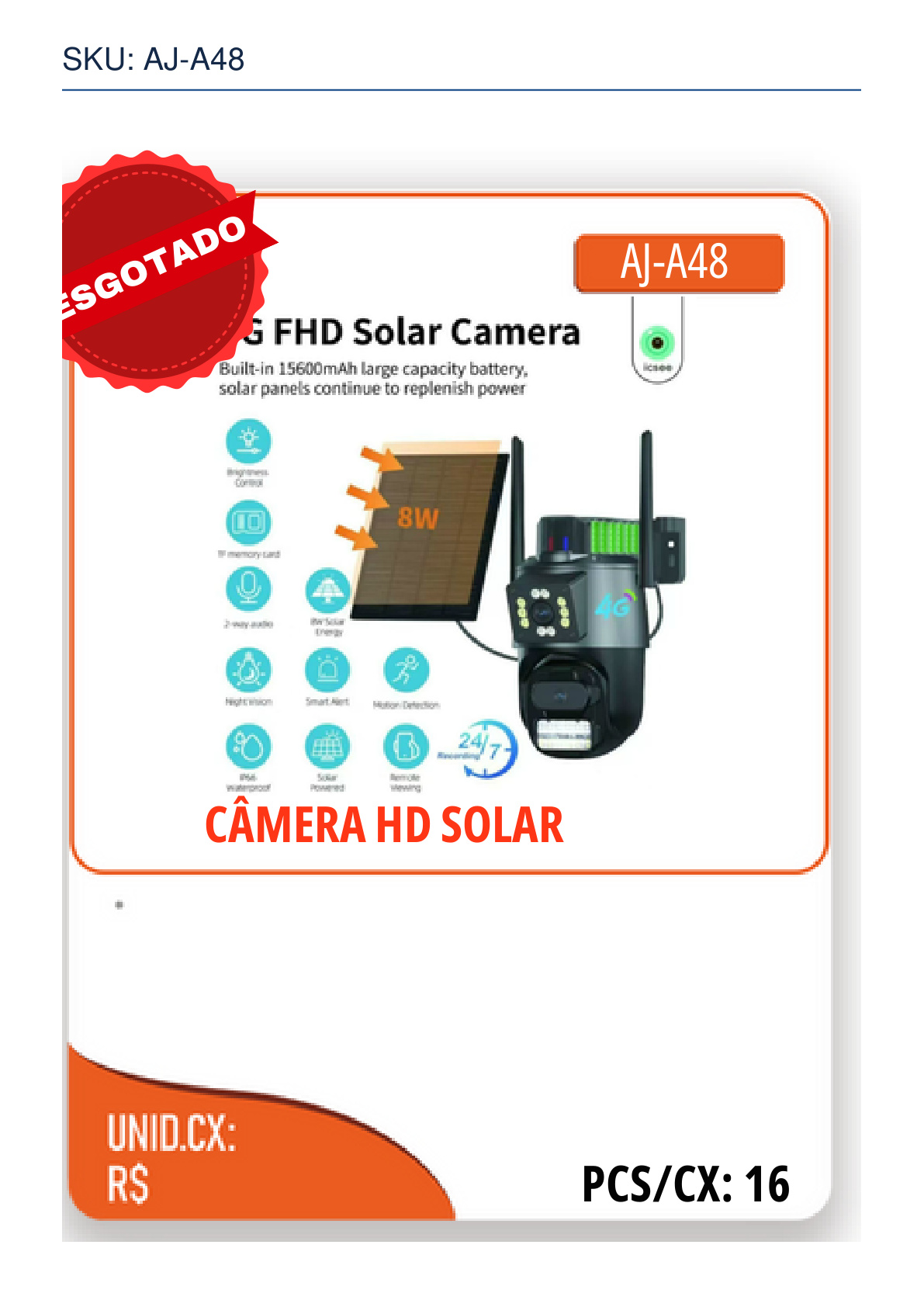 CÂMERA HD SOLAR