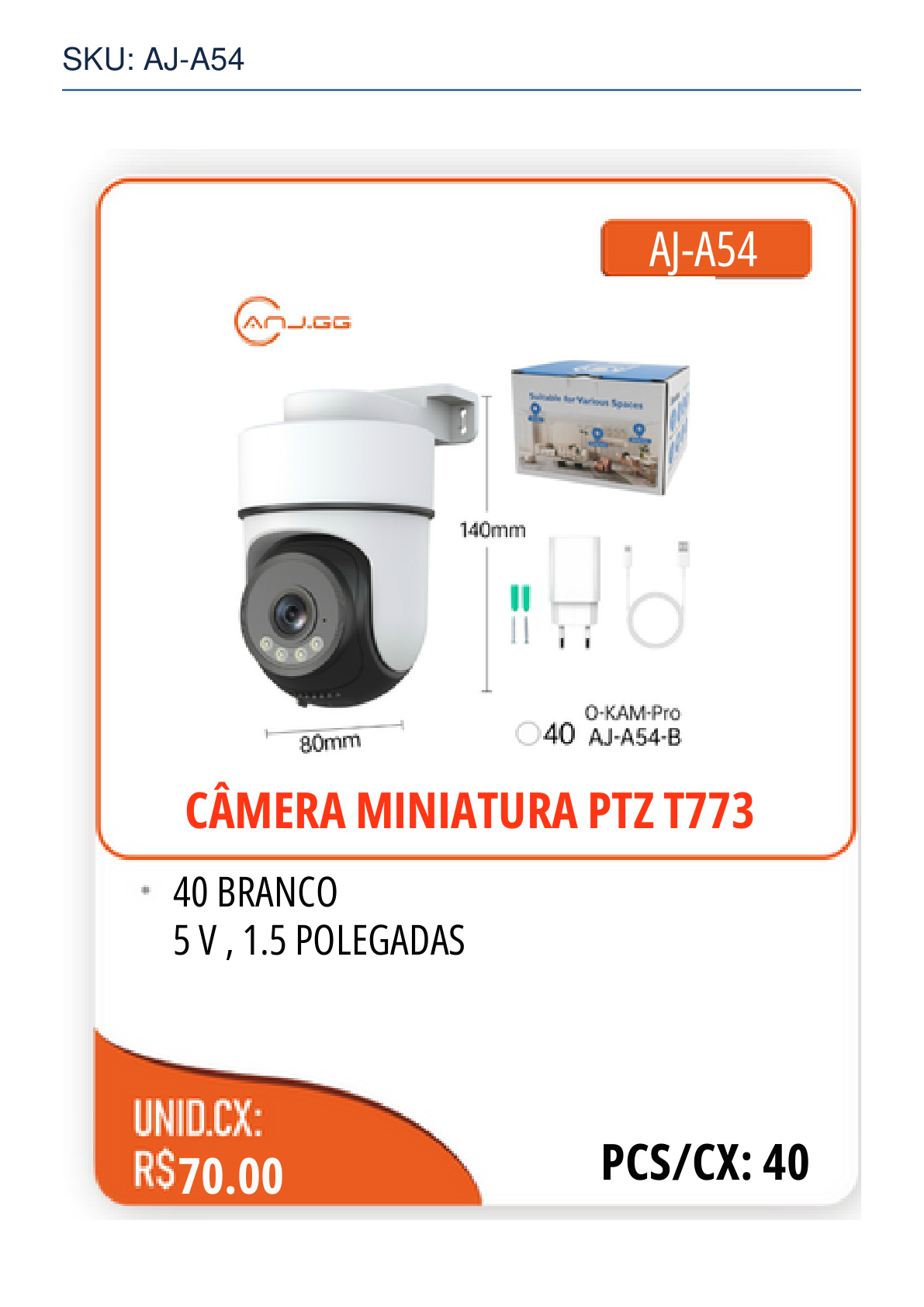 CÂMERA MINIATURA PTZ T773