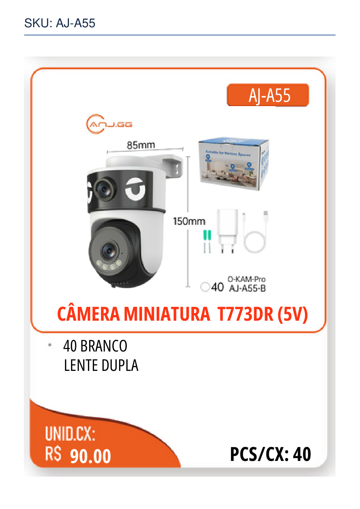 CÂMERA MINIATURA T773DR (5V)