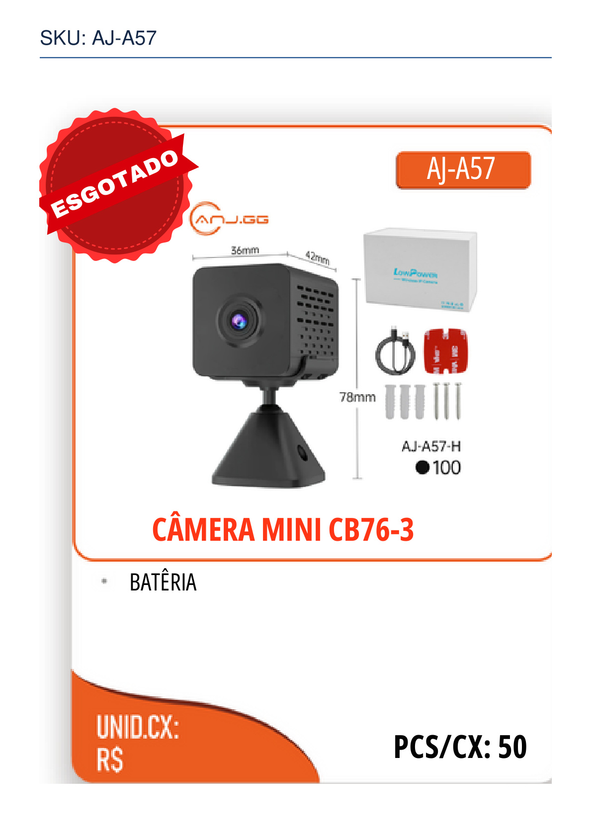 CÂMERA MINI CB76-3