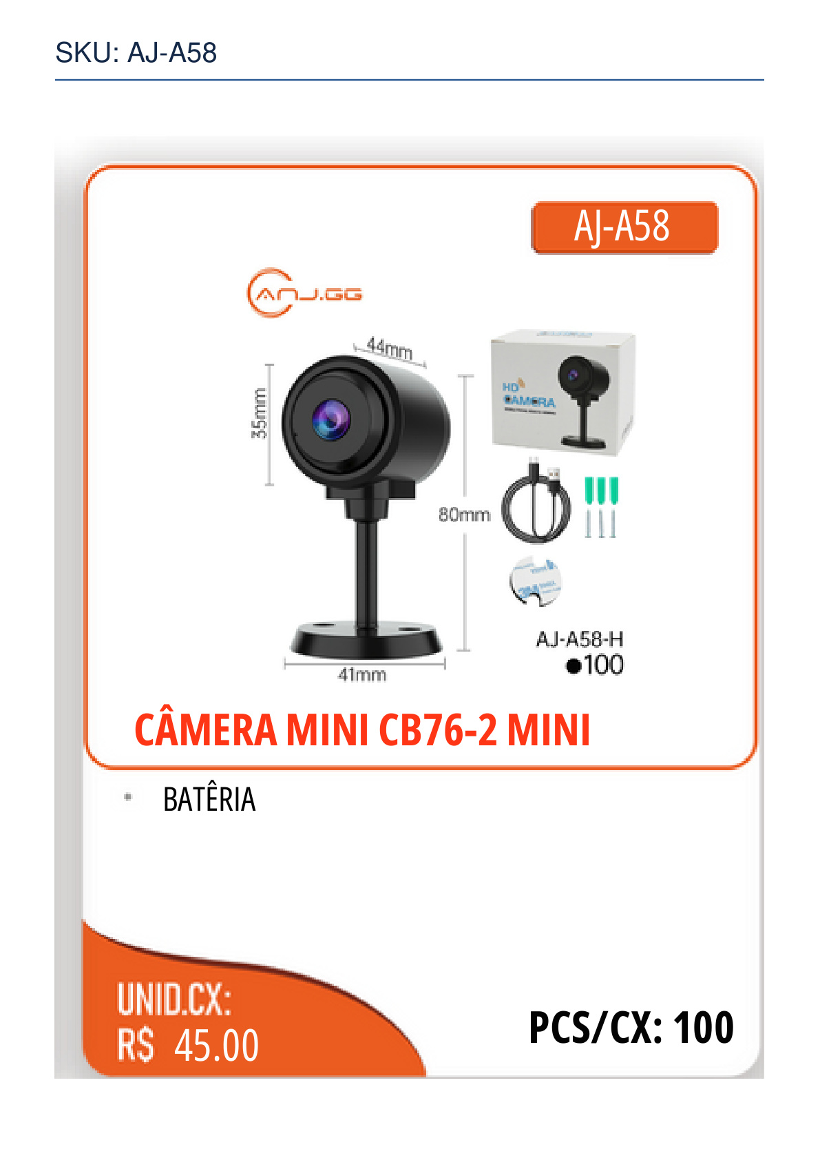 CÂMERA MINI CB76-2 MINI
