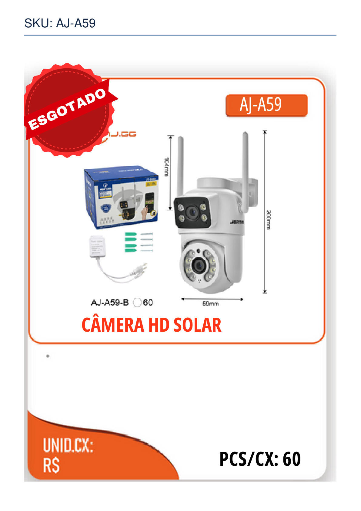 CÂMERA HD SOLAR
