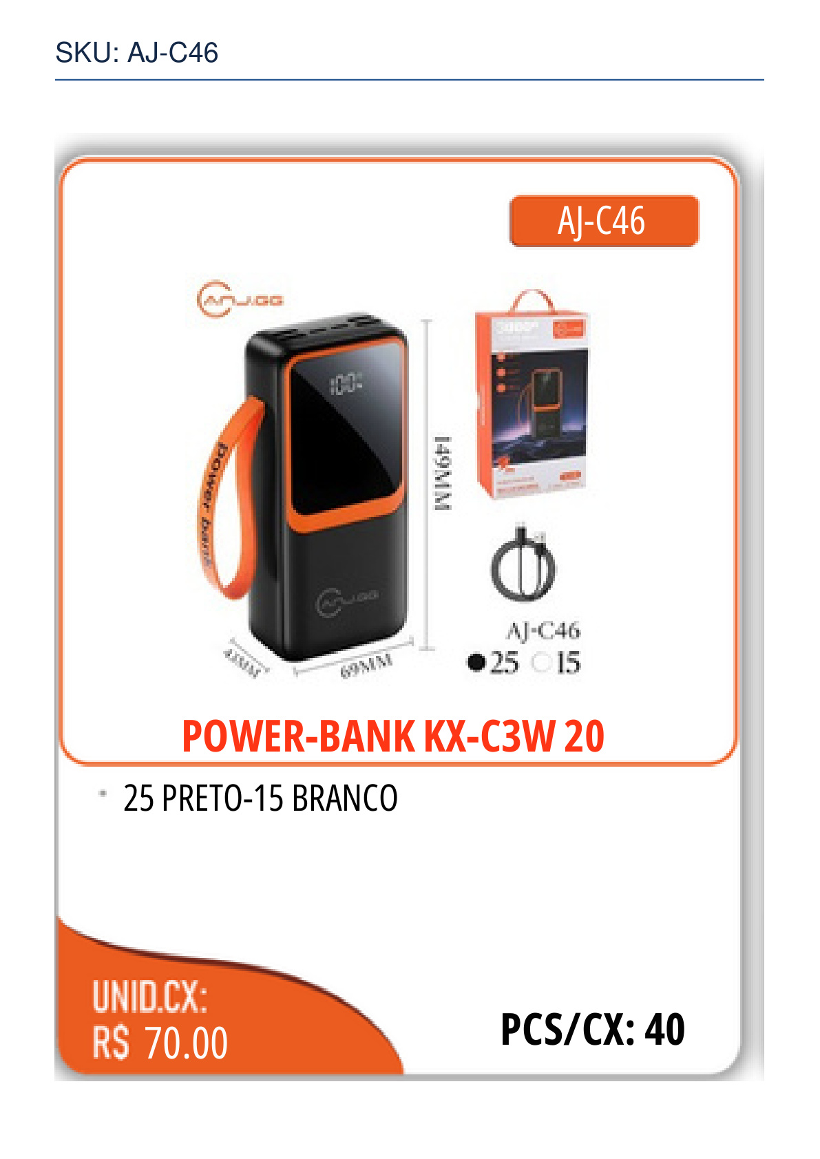 POWER-BANK KX-C3W 20