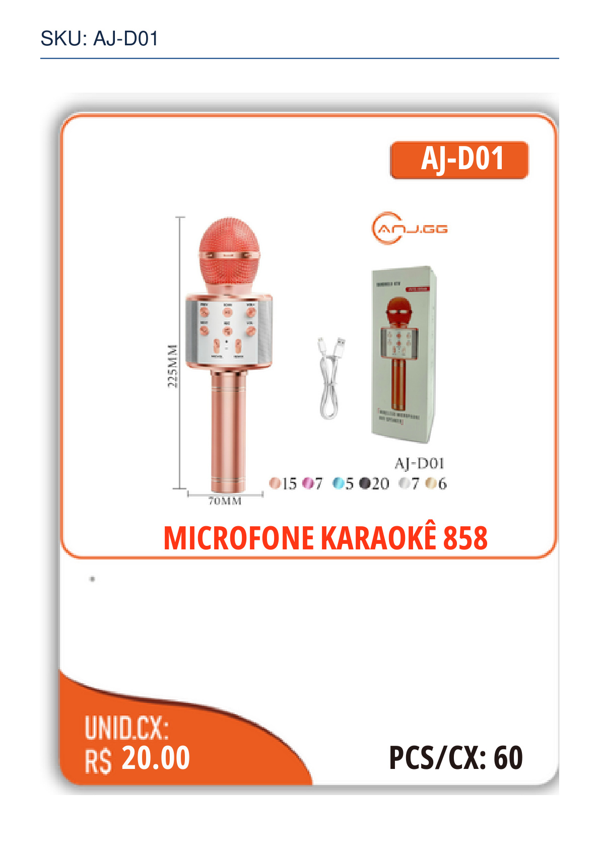 MICROFONE KARAOKÊ 858