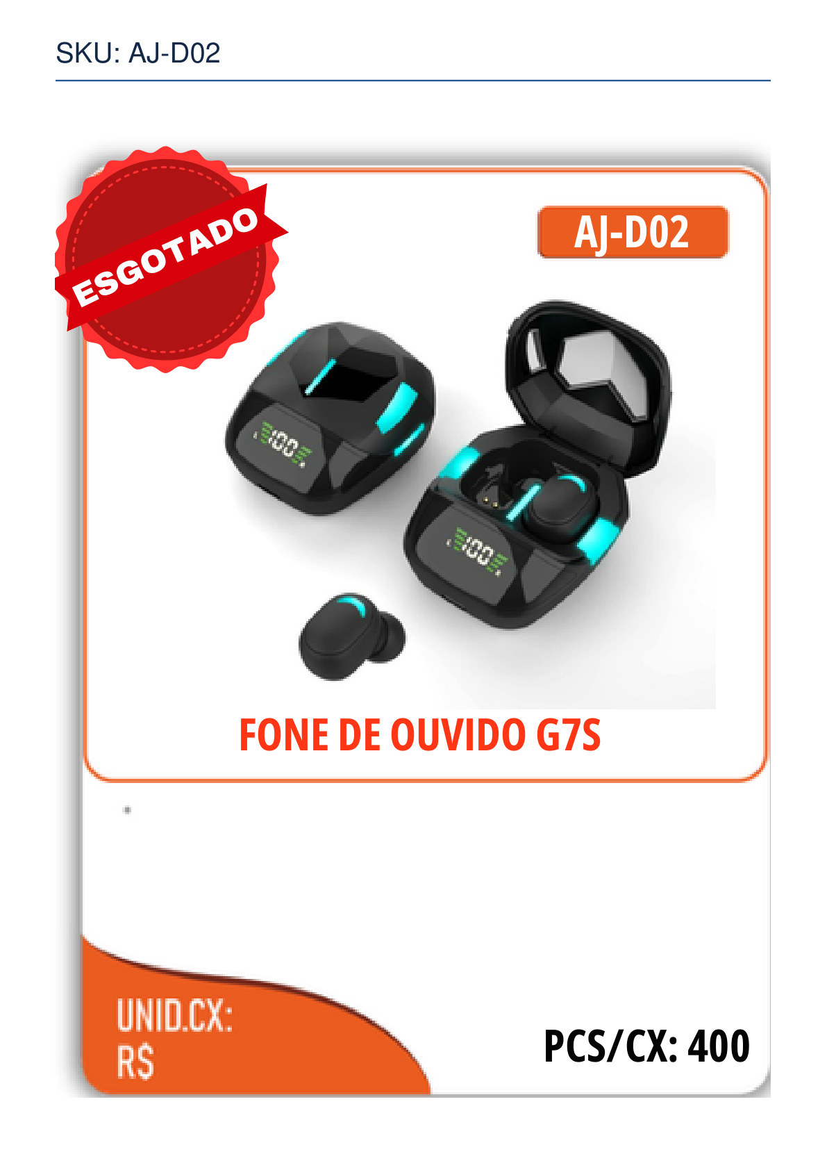 FONE DE OUVIDO G7S