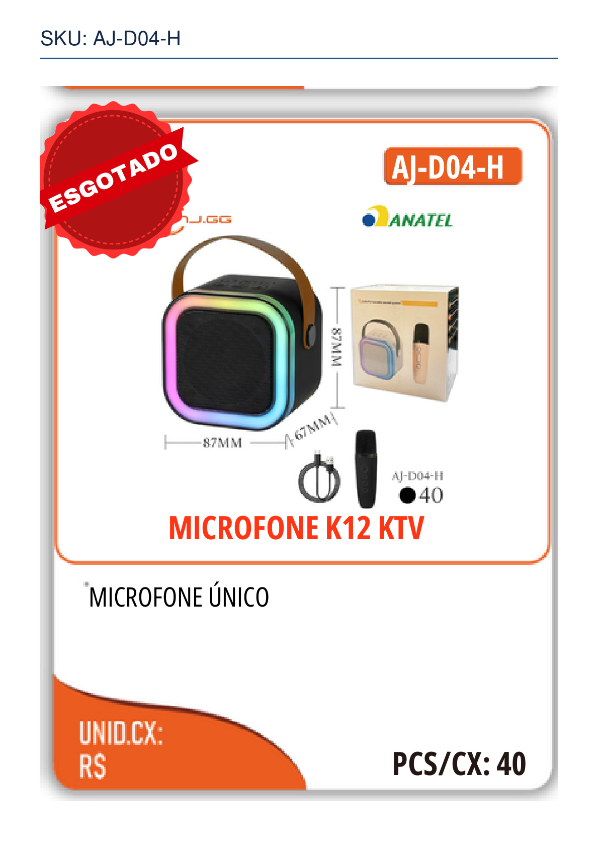 MICROFONE K12 KTV