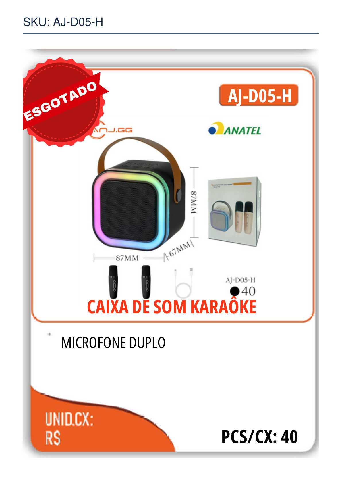CAIXA DE SOM KARAÔKE