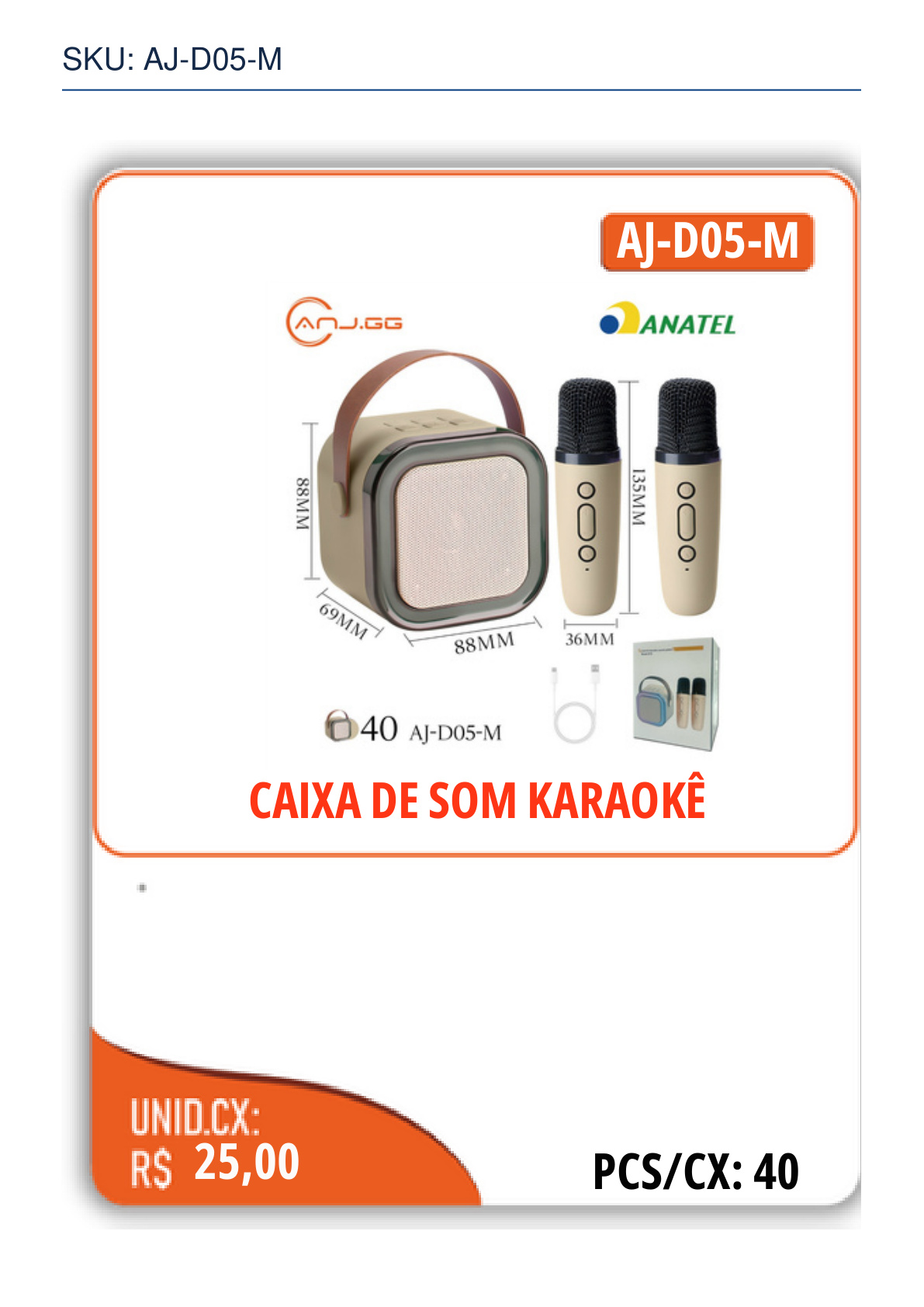 CAIXA DE SOM KARAOKÊ