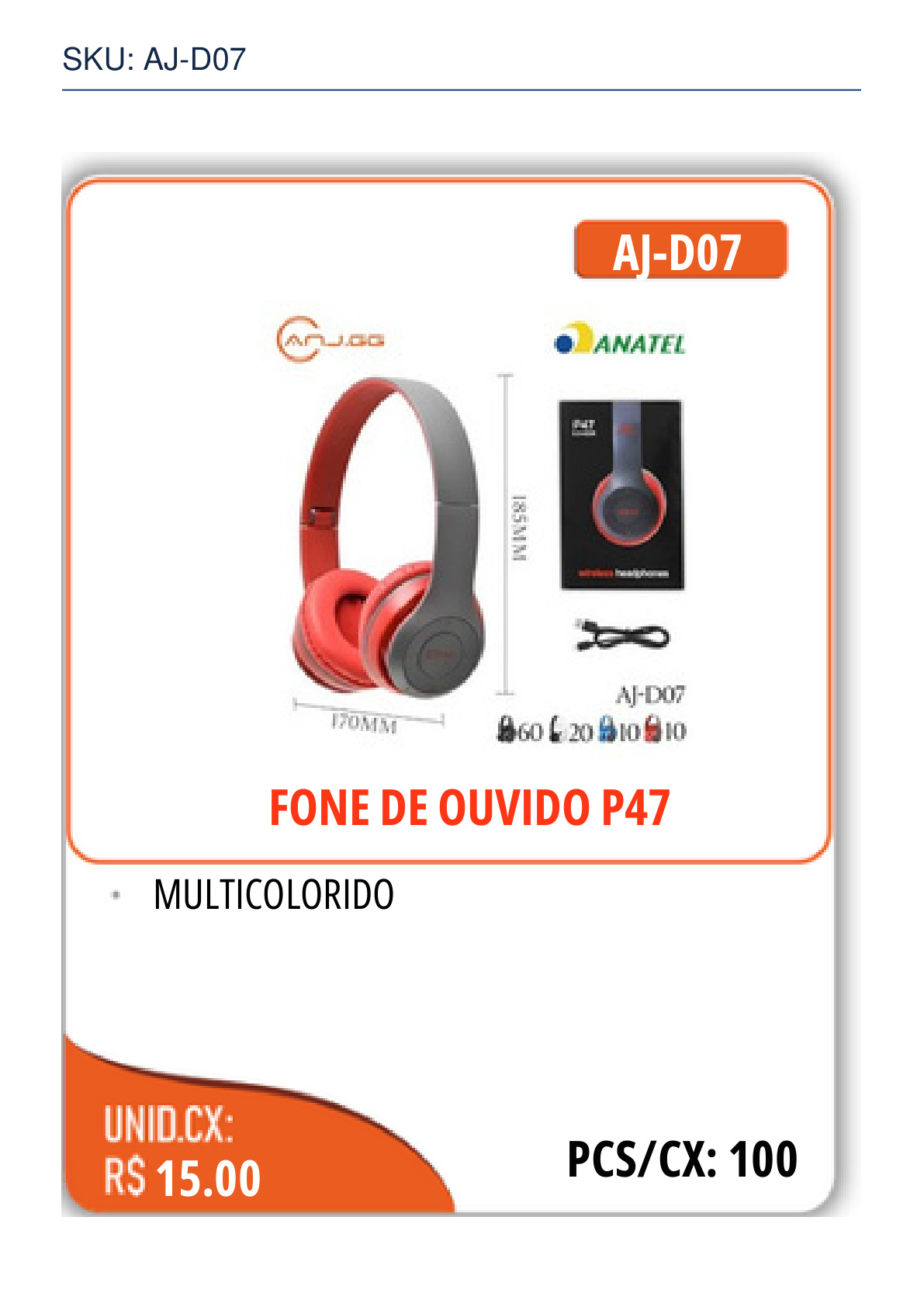 FONE DE OUVIDO P47