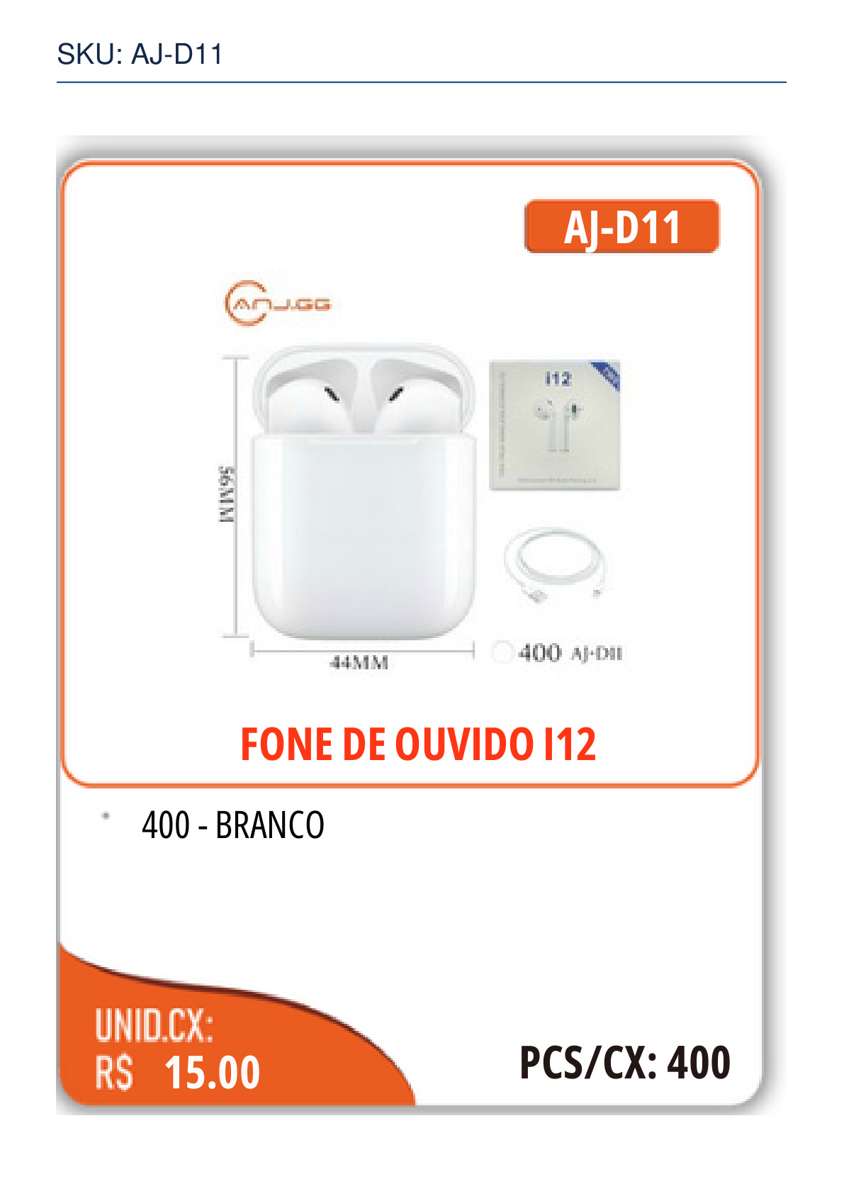 FONE DE OUVIDO I12