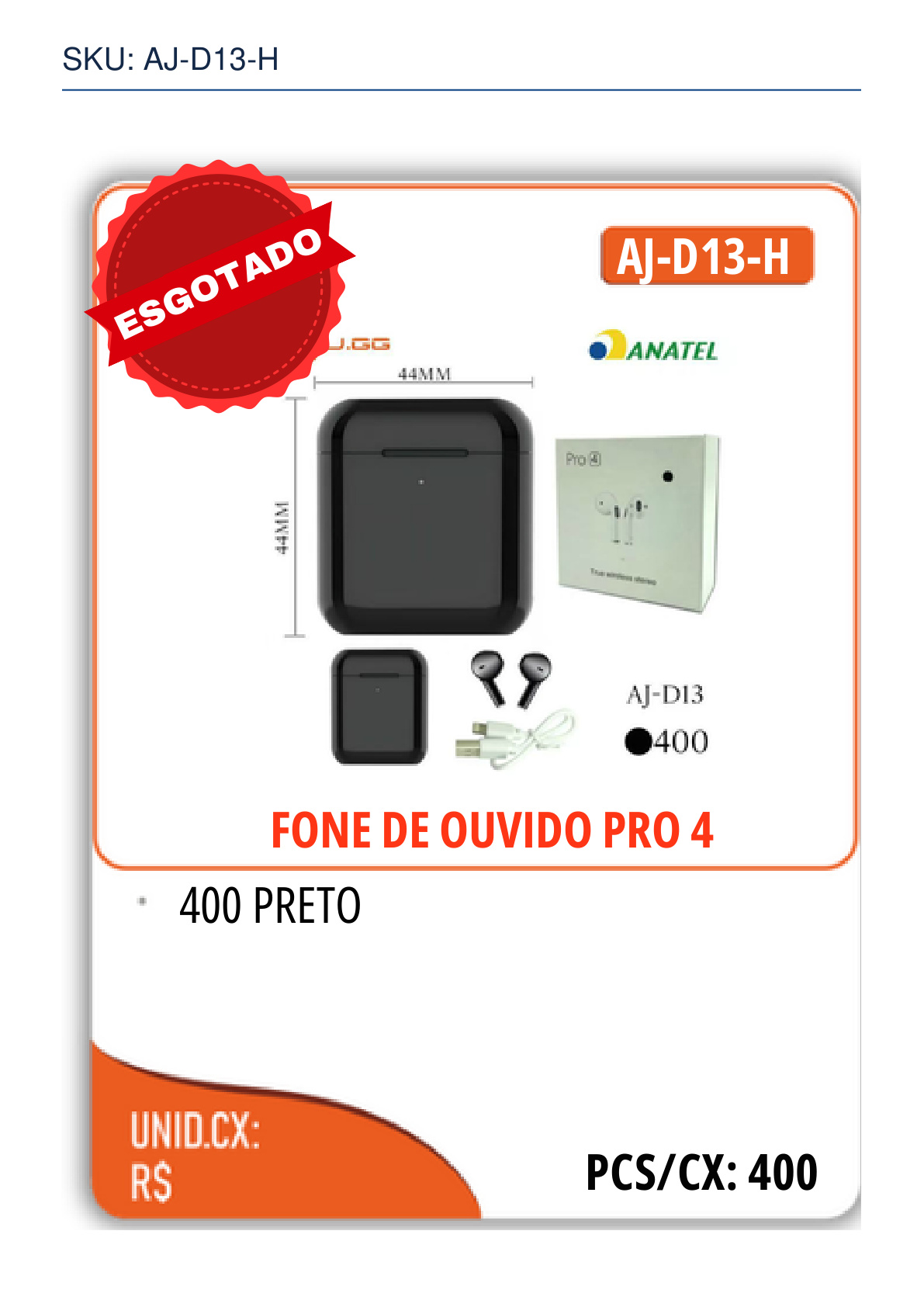 FONE DE OUVIDO PRO 4