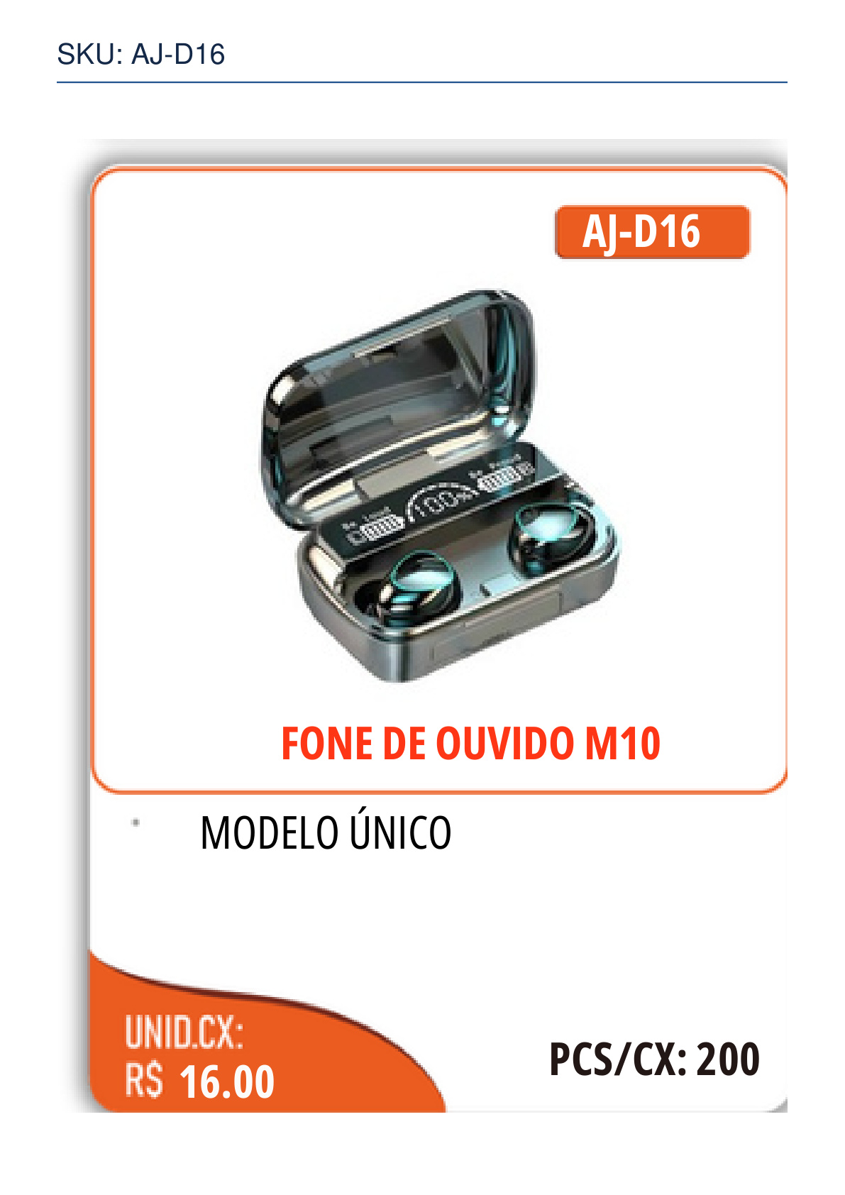 FONE DE OUVIDO M10