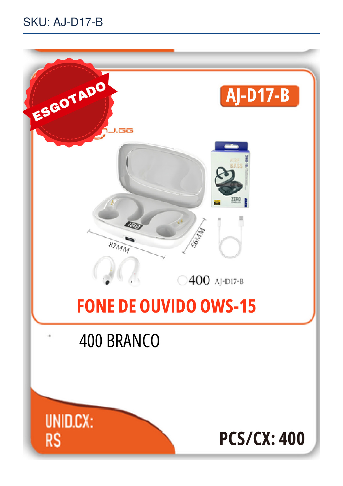 FONE DE OUVIDO OWS-15