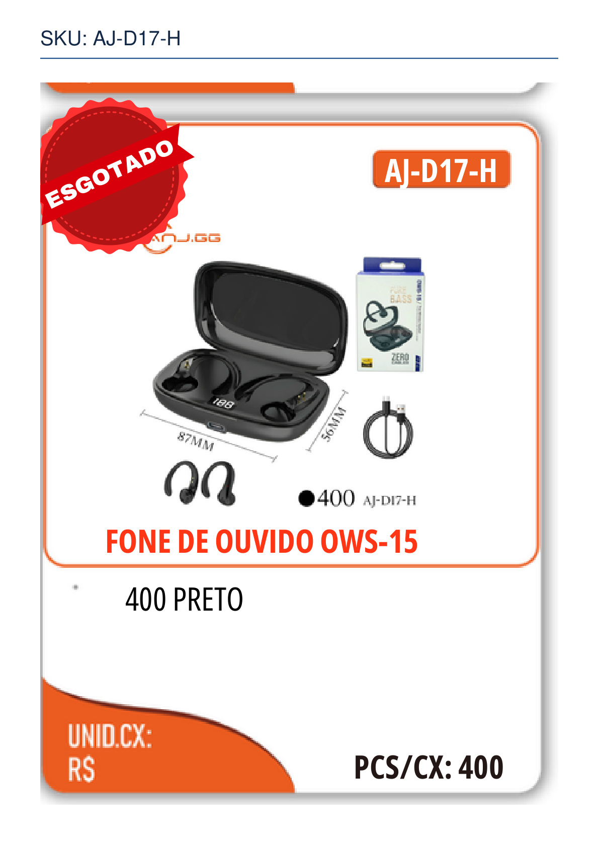 FONE DE OUVIDO OWS-15