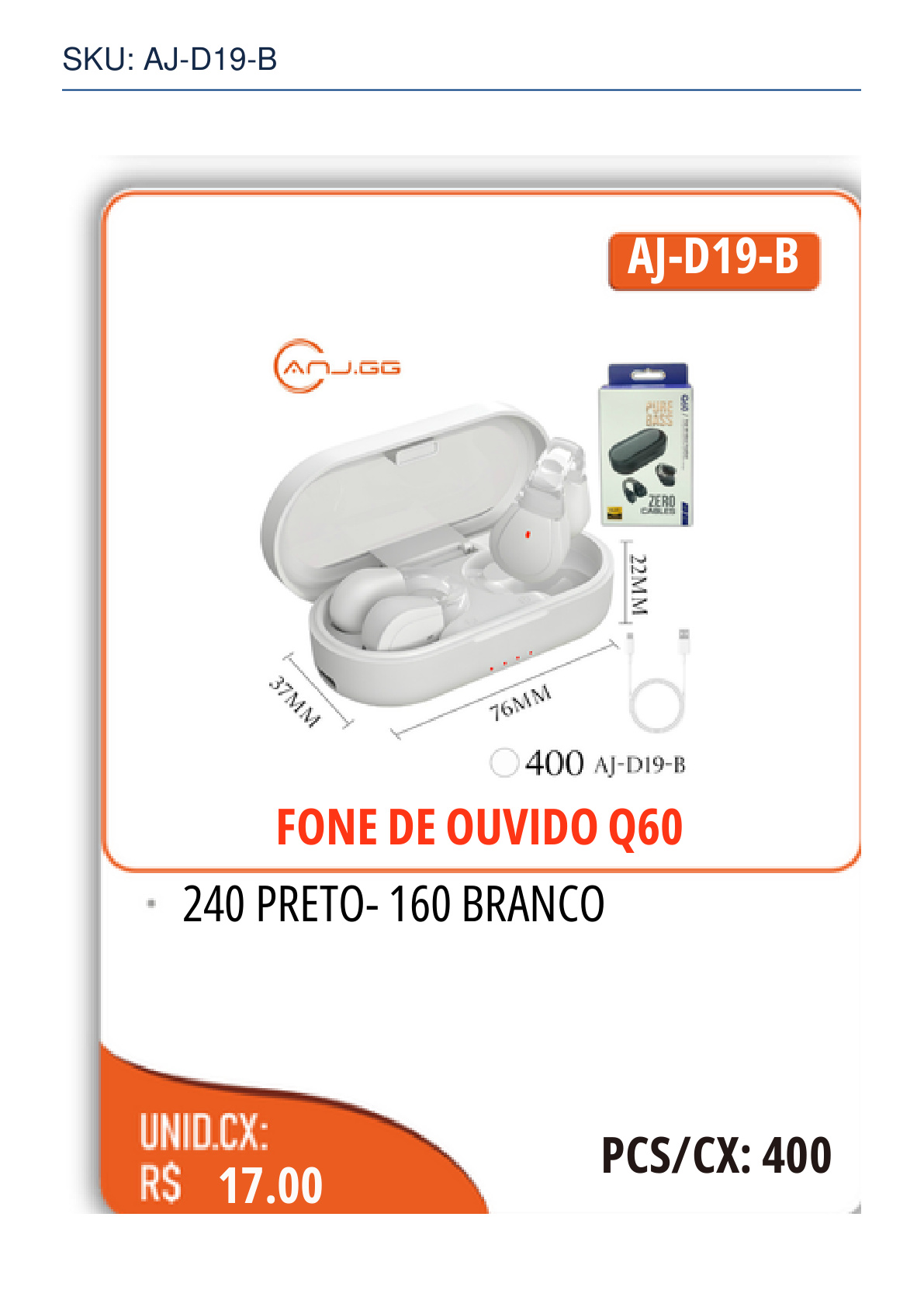 FONE DE OUVIDO Q60