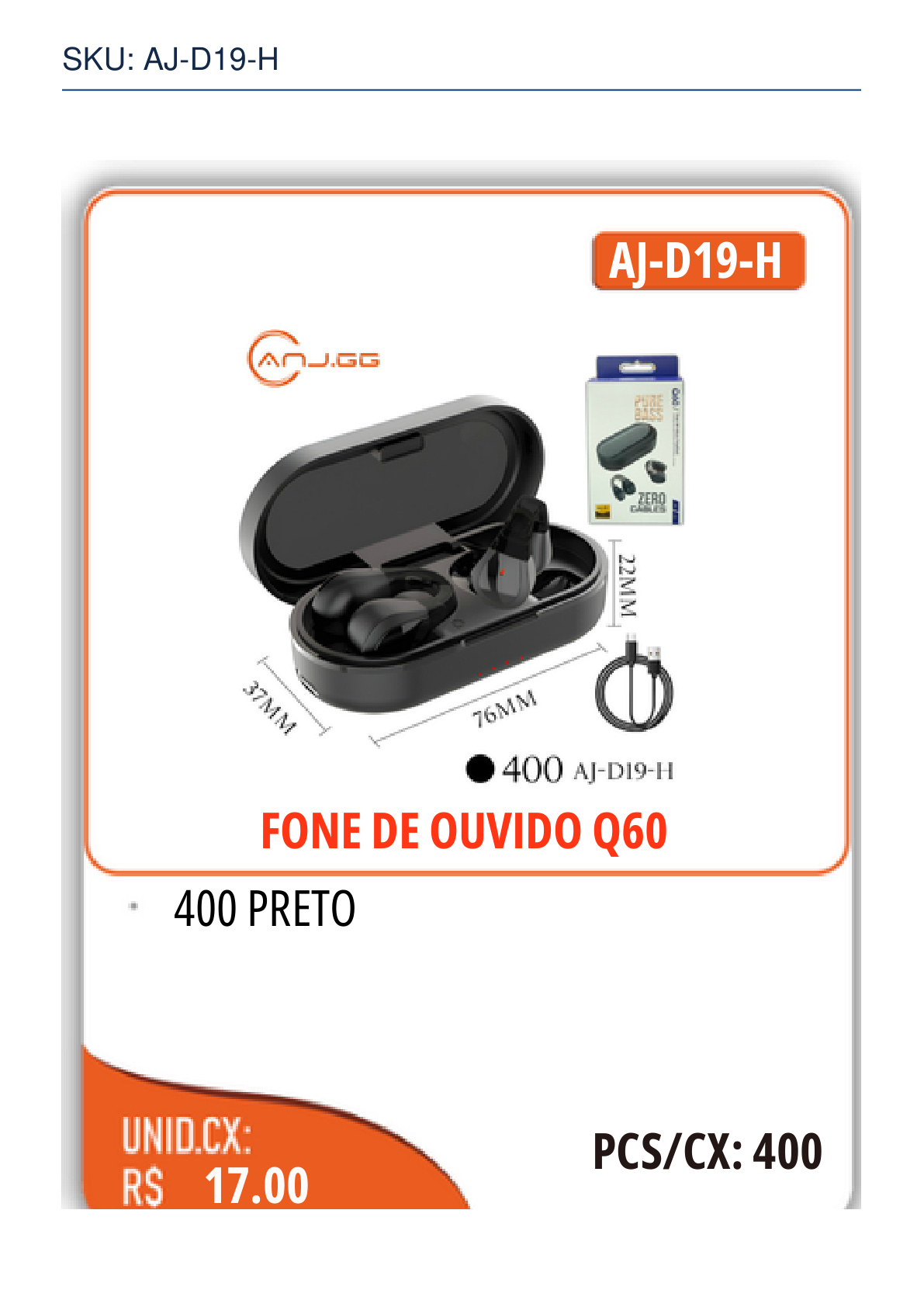 FONE DE OUVIDO Q60