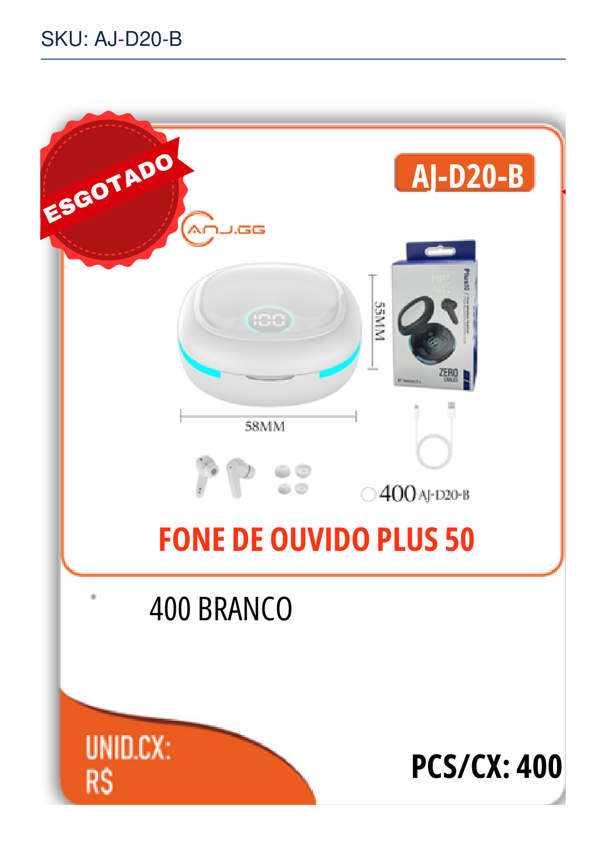 FONE DE OUVIDO PLUS 50