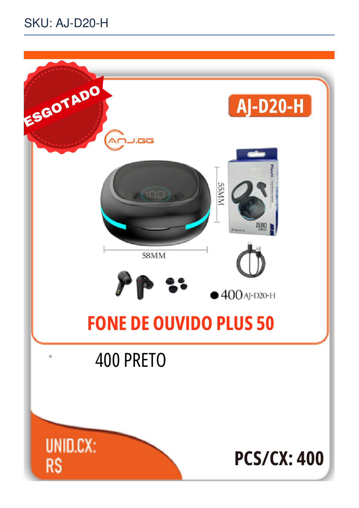 FONE DE OUVIDO PLUS 50