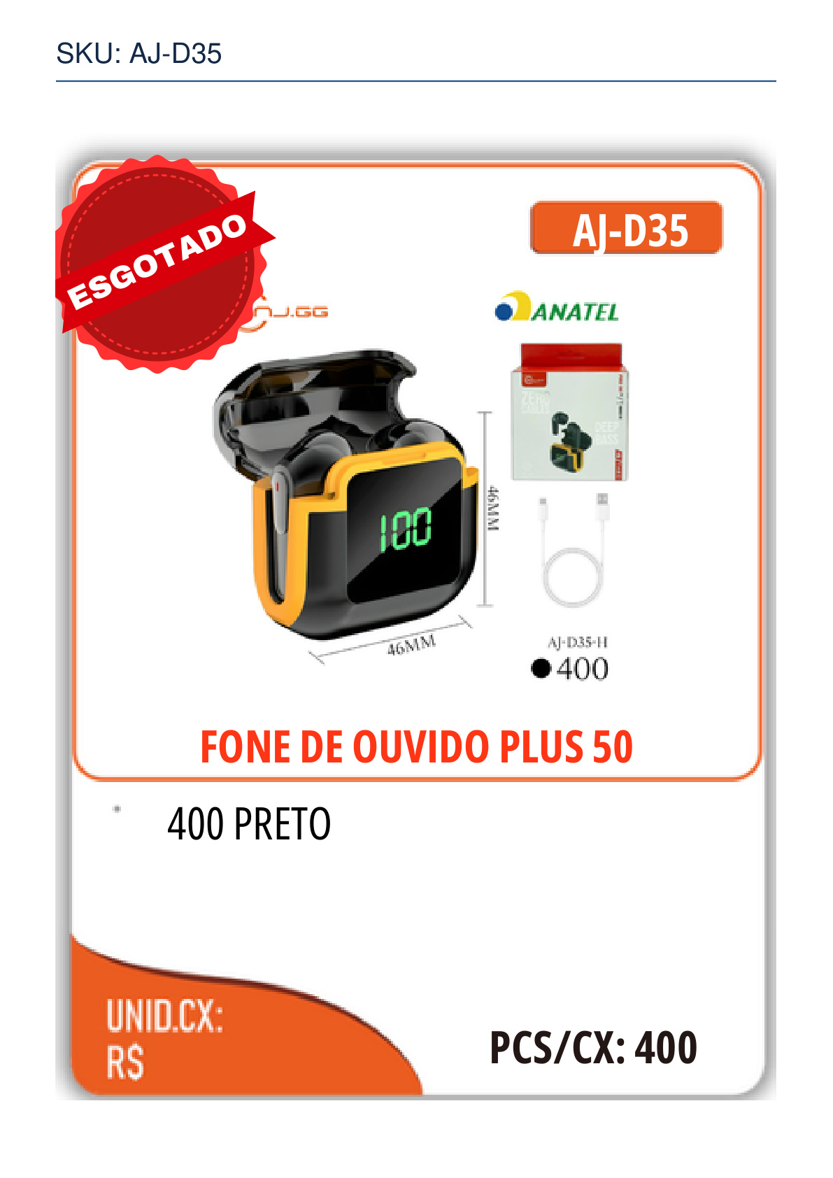 FONE DE OUVIDO PLUS 50