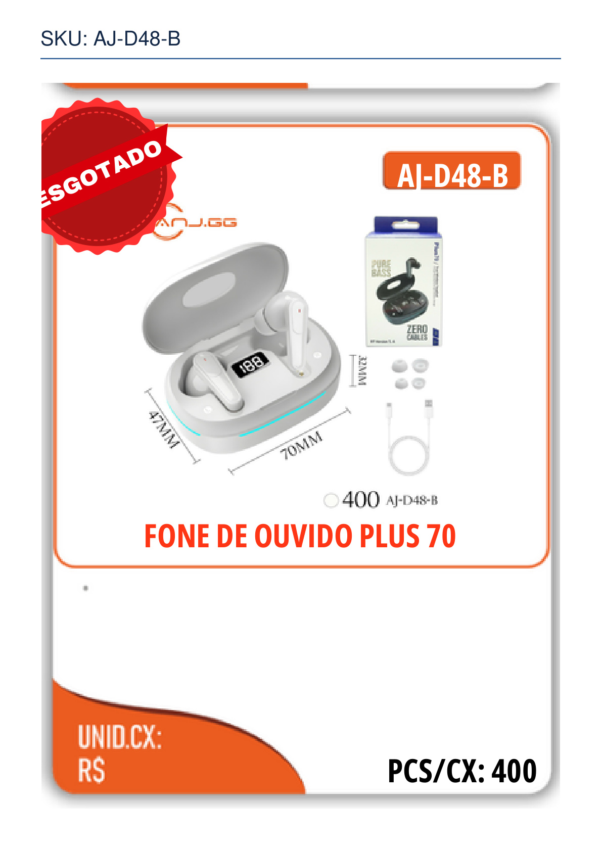 FONE DE OUVIDO PLUS 70