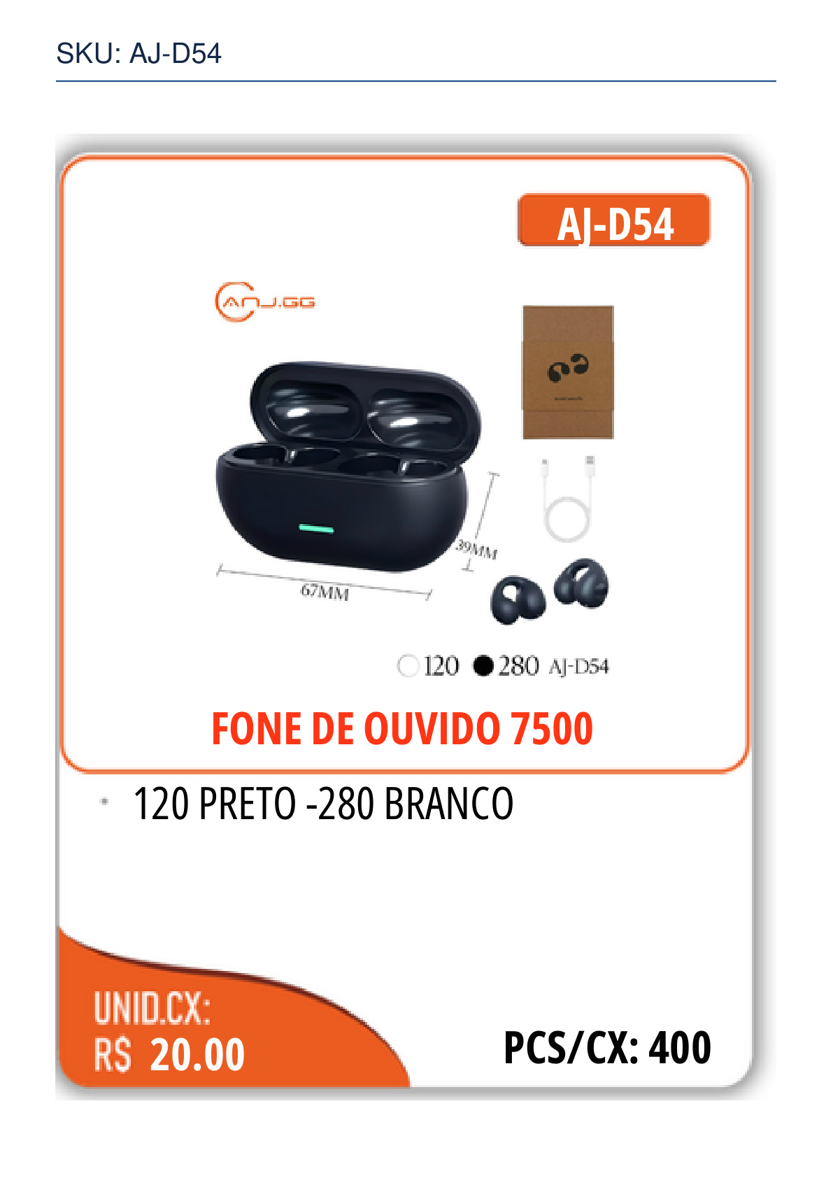 FONE DE OUVIDO 7500