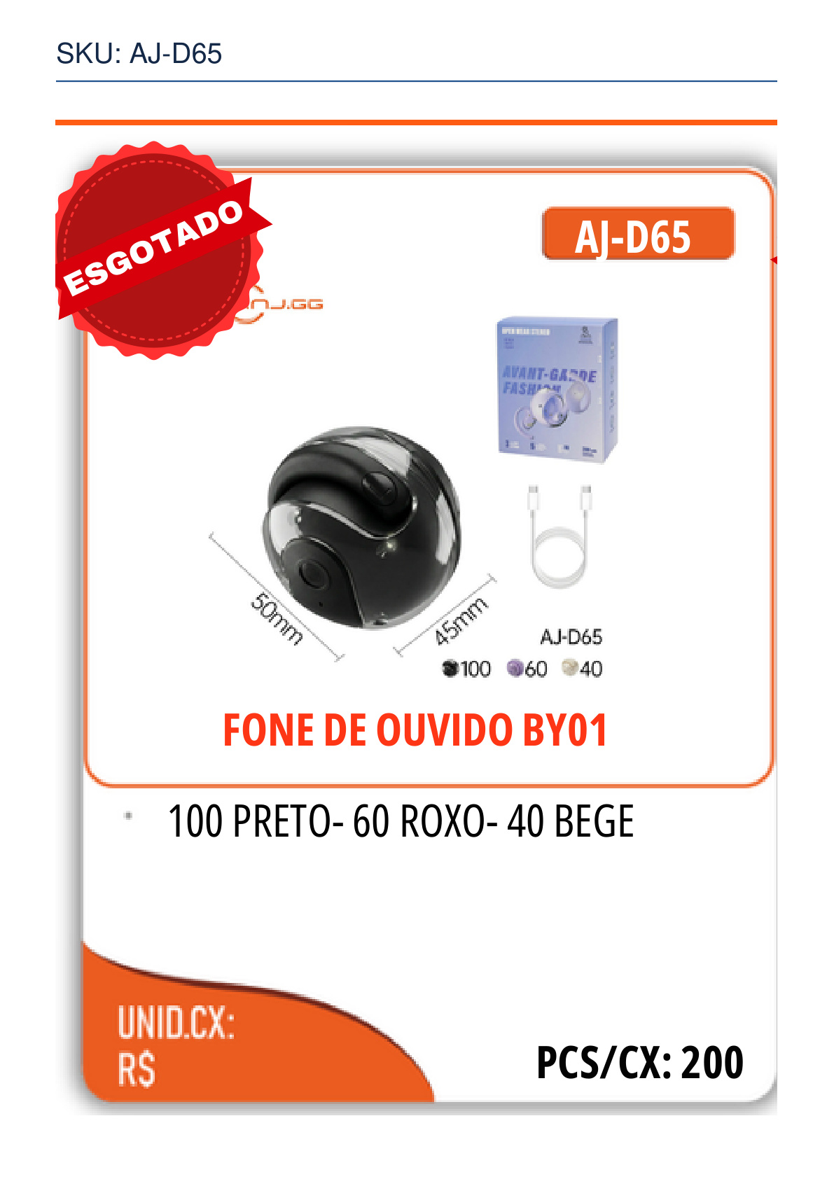 FONE DE OUVIDO BY01