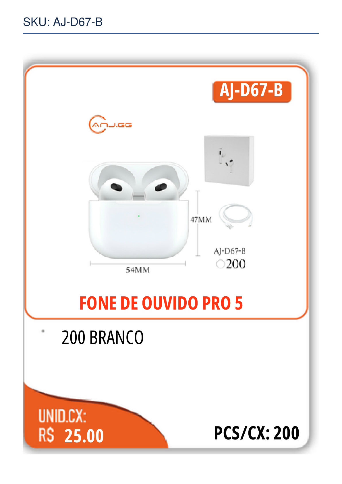 FONE DE OUVIDO PRO 5