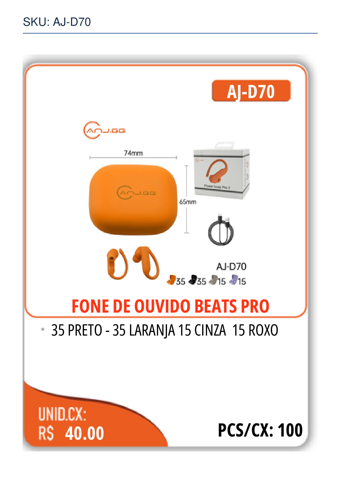 FONE DE OUVIDO BEATS PRO
