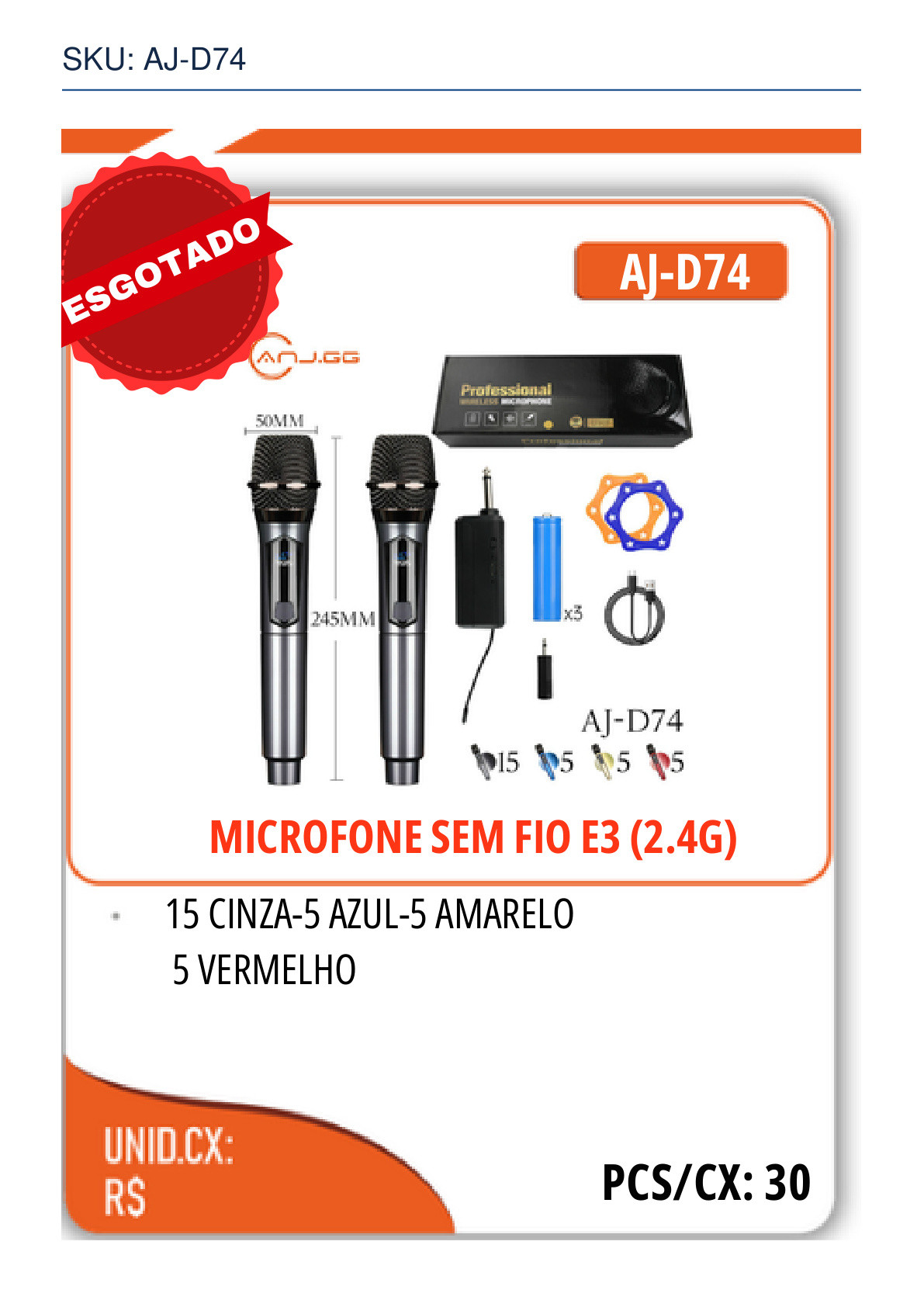 MICROFONE SEM FIO E3 (2.4G)