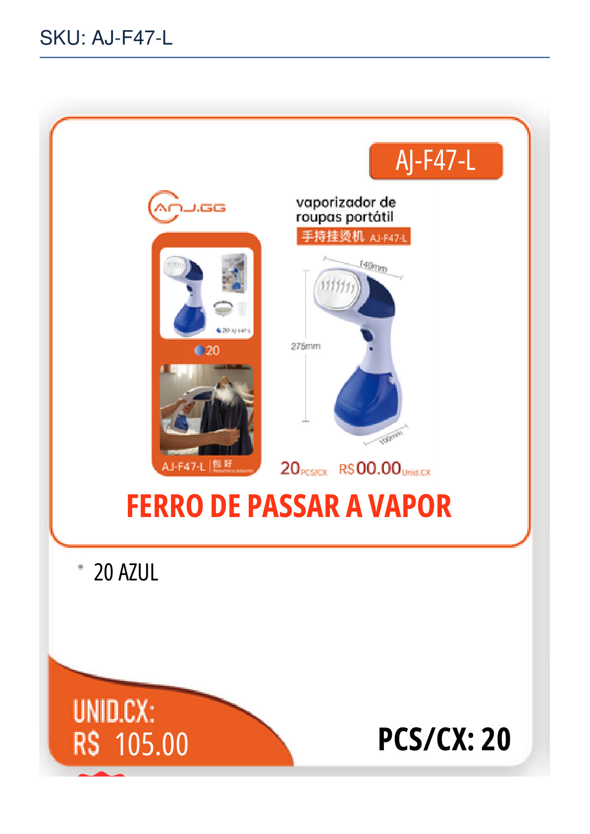 FERRO DE PASSAR A VAPOR