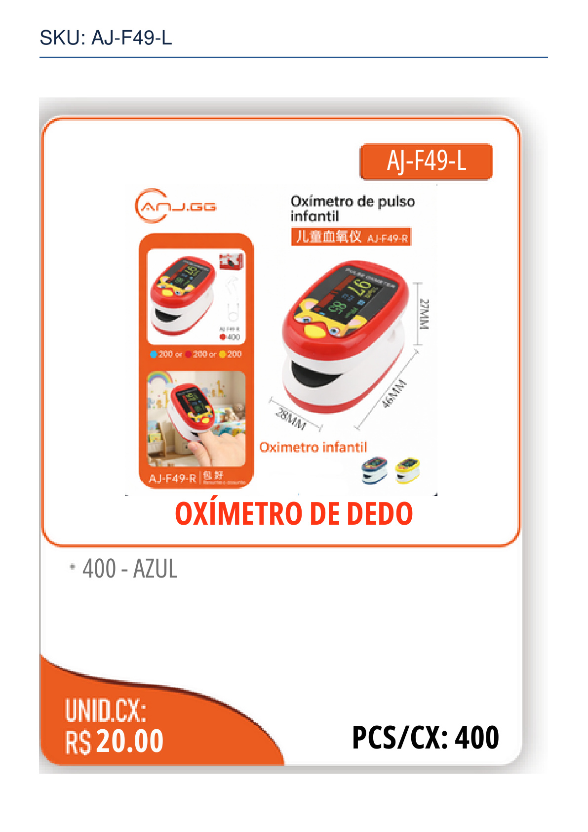 OXÍMETRO DE DEDO