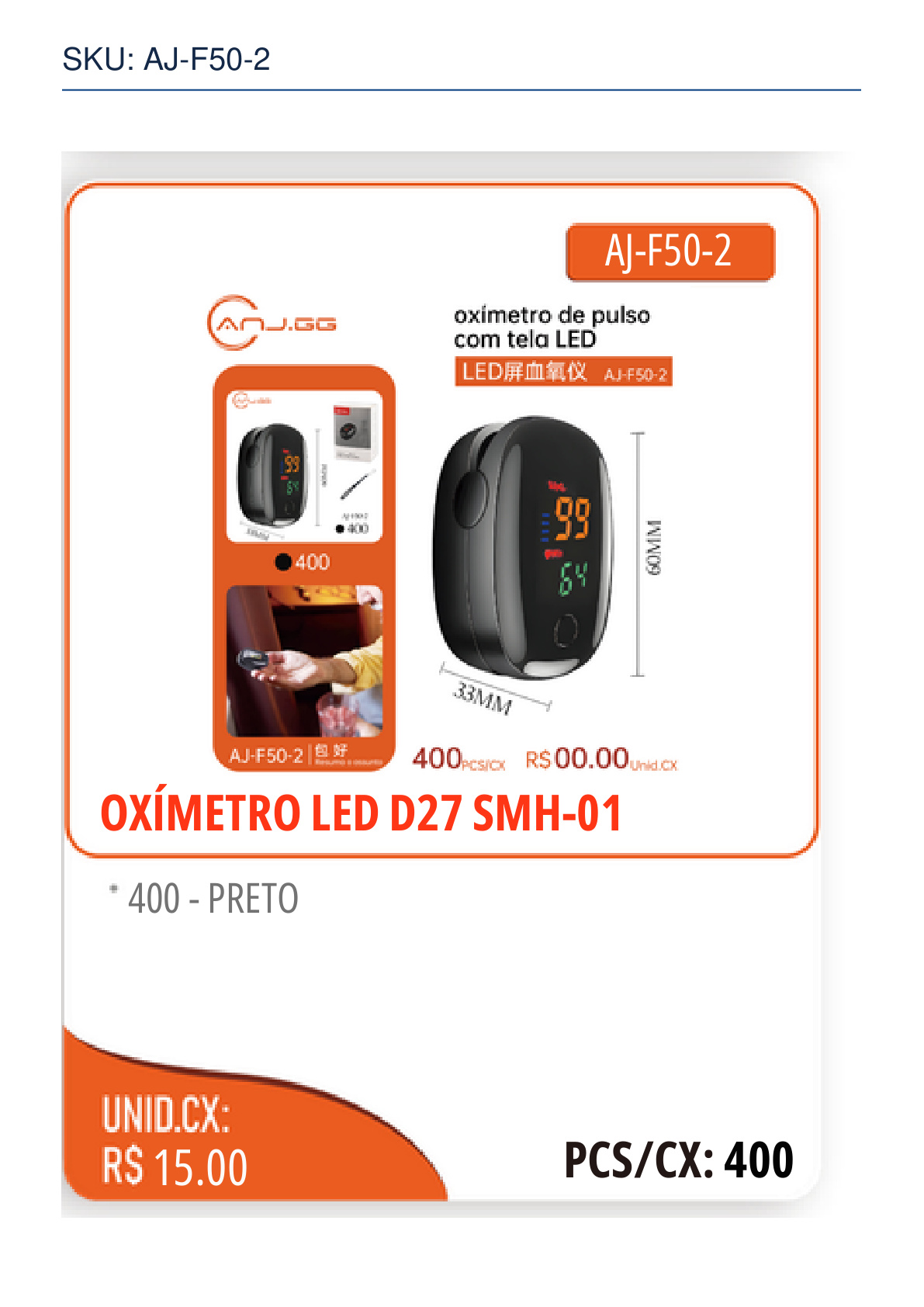 OXÍMETRO LED D27 SMH-01