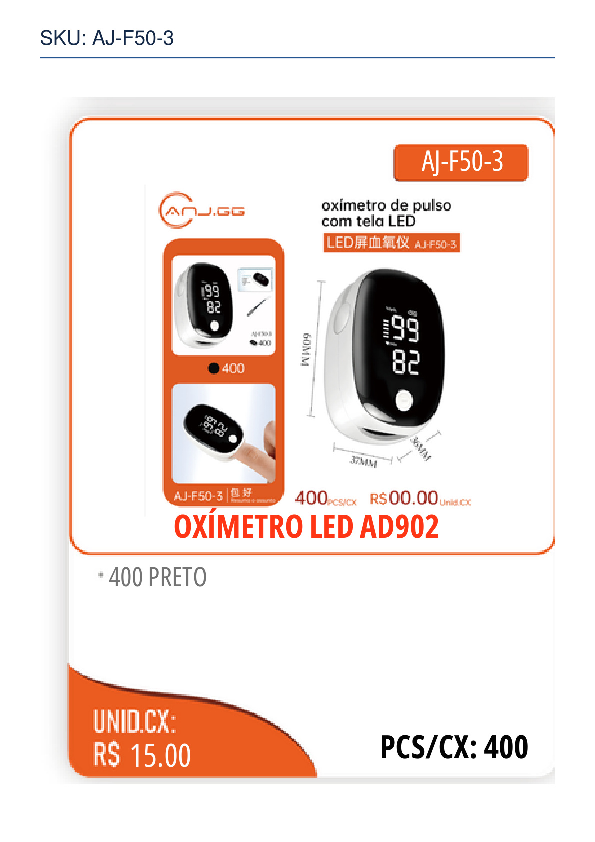 OXÍMETRO LED AD902