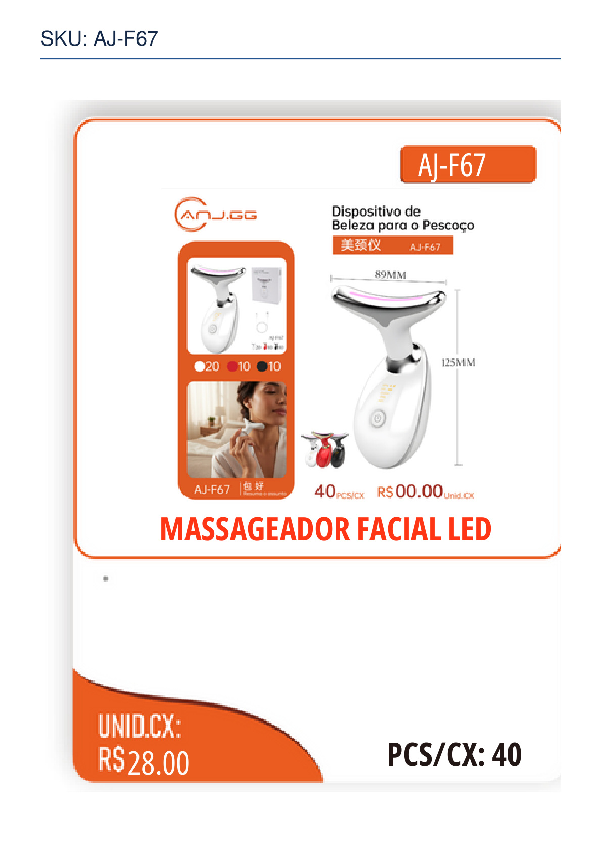 MASSAGEADOR FACIAL LED