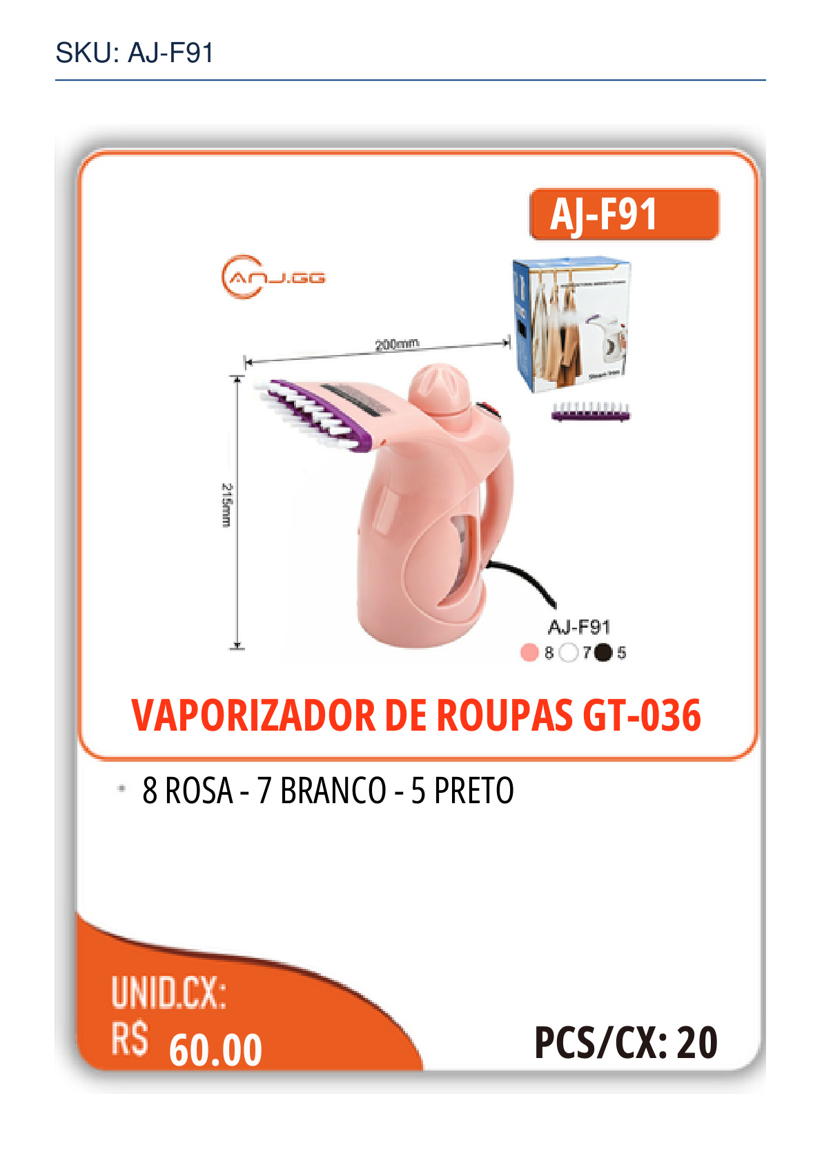 VAPORIZADOR DE ROUPAS GT-036