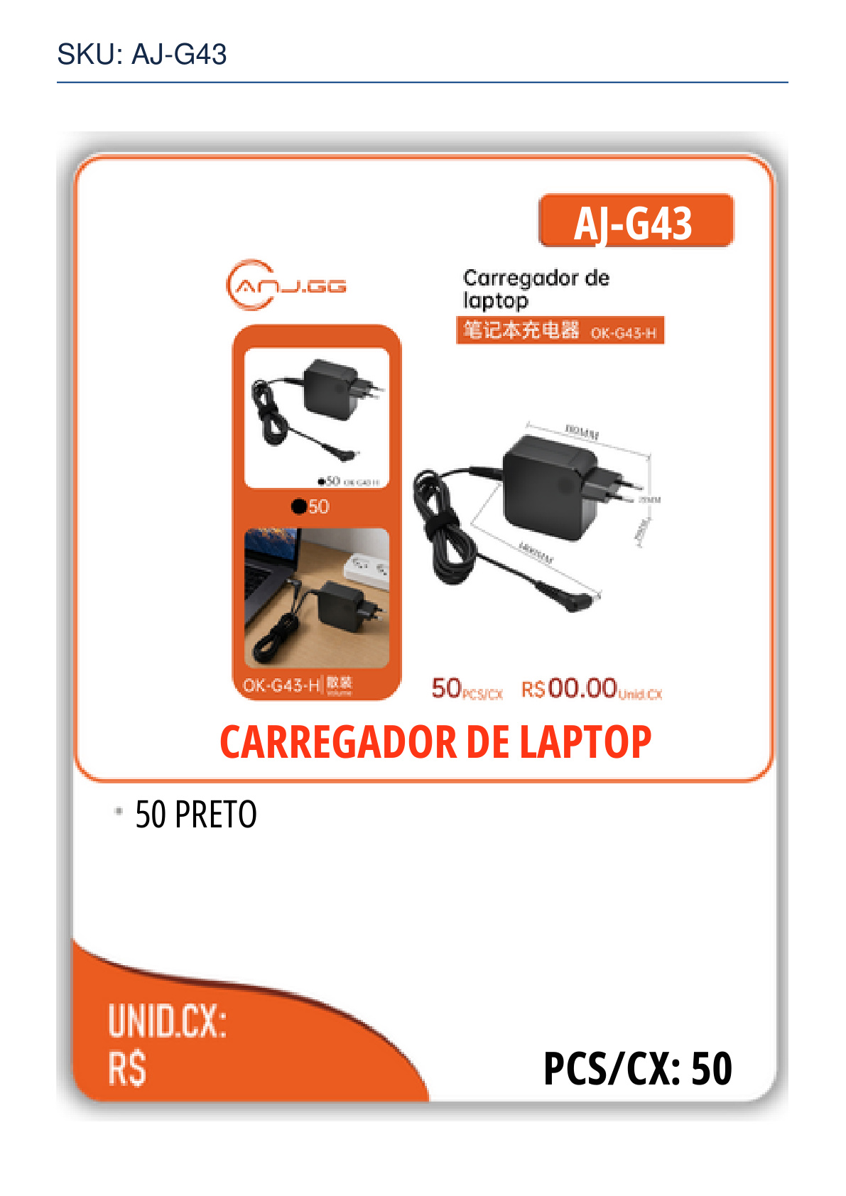 CARREGADOR DE LAPTOP