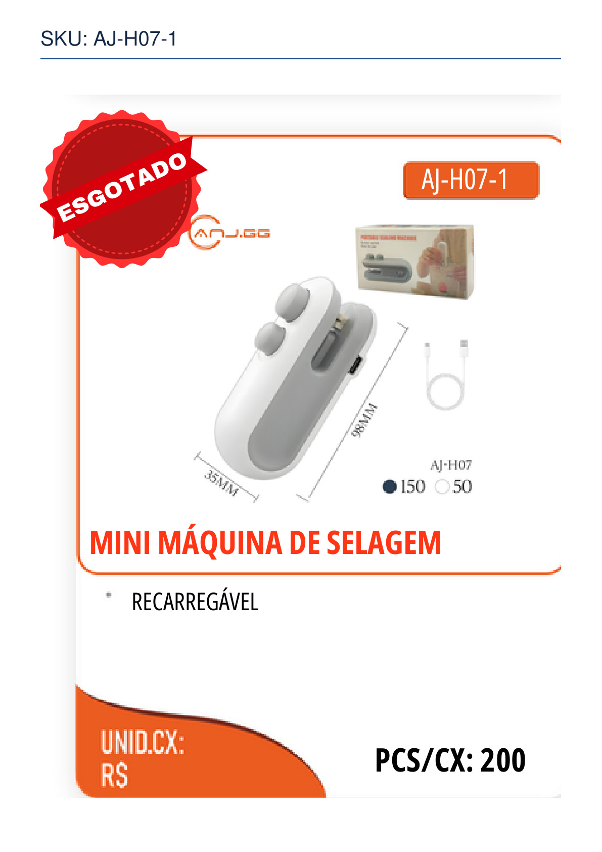 MINI MÁQUINA DE SELAGEM