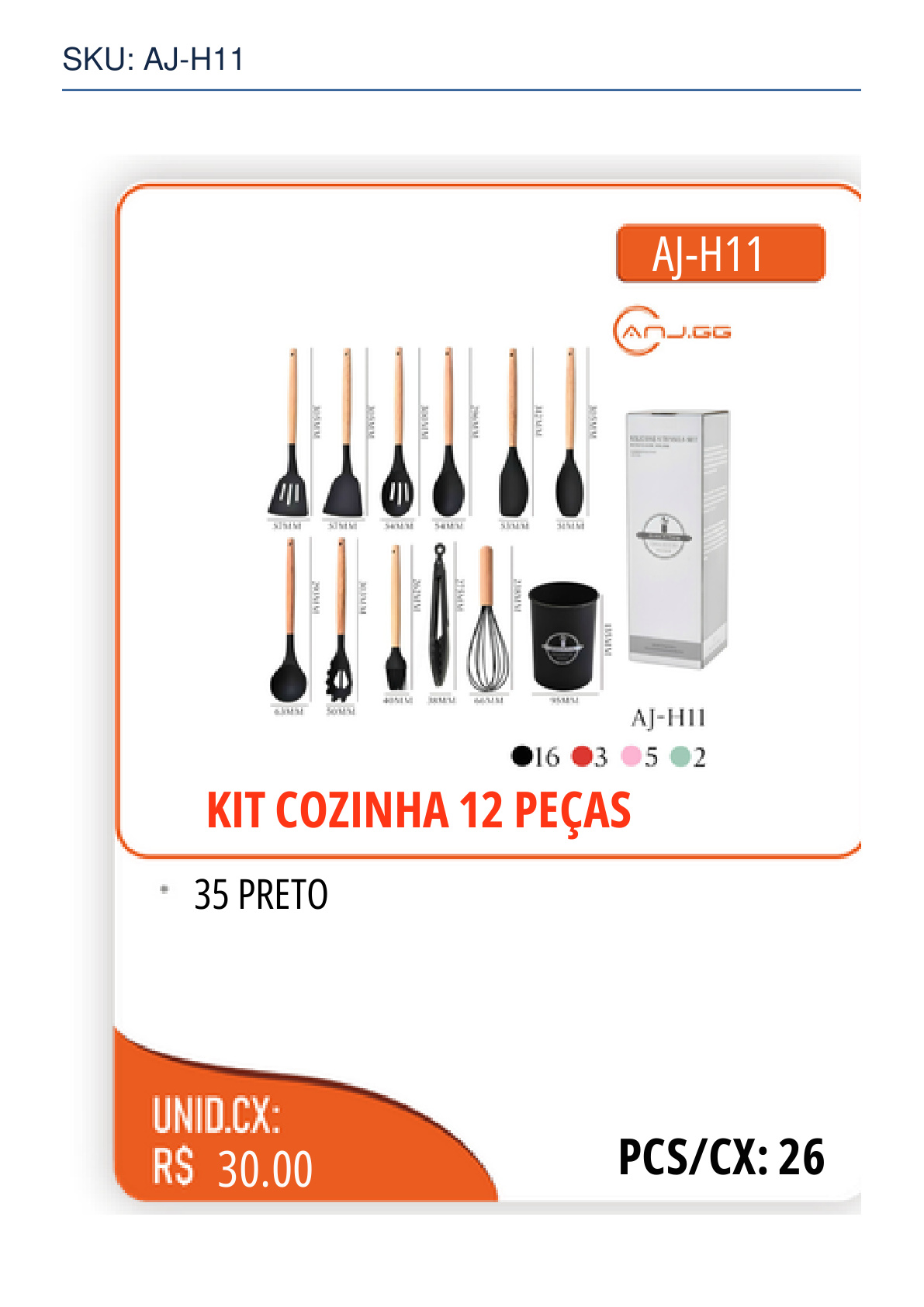 KIT COZINHA 12 PEÇAS
