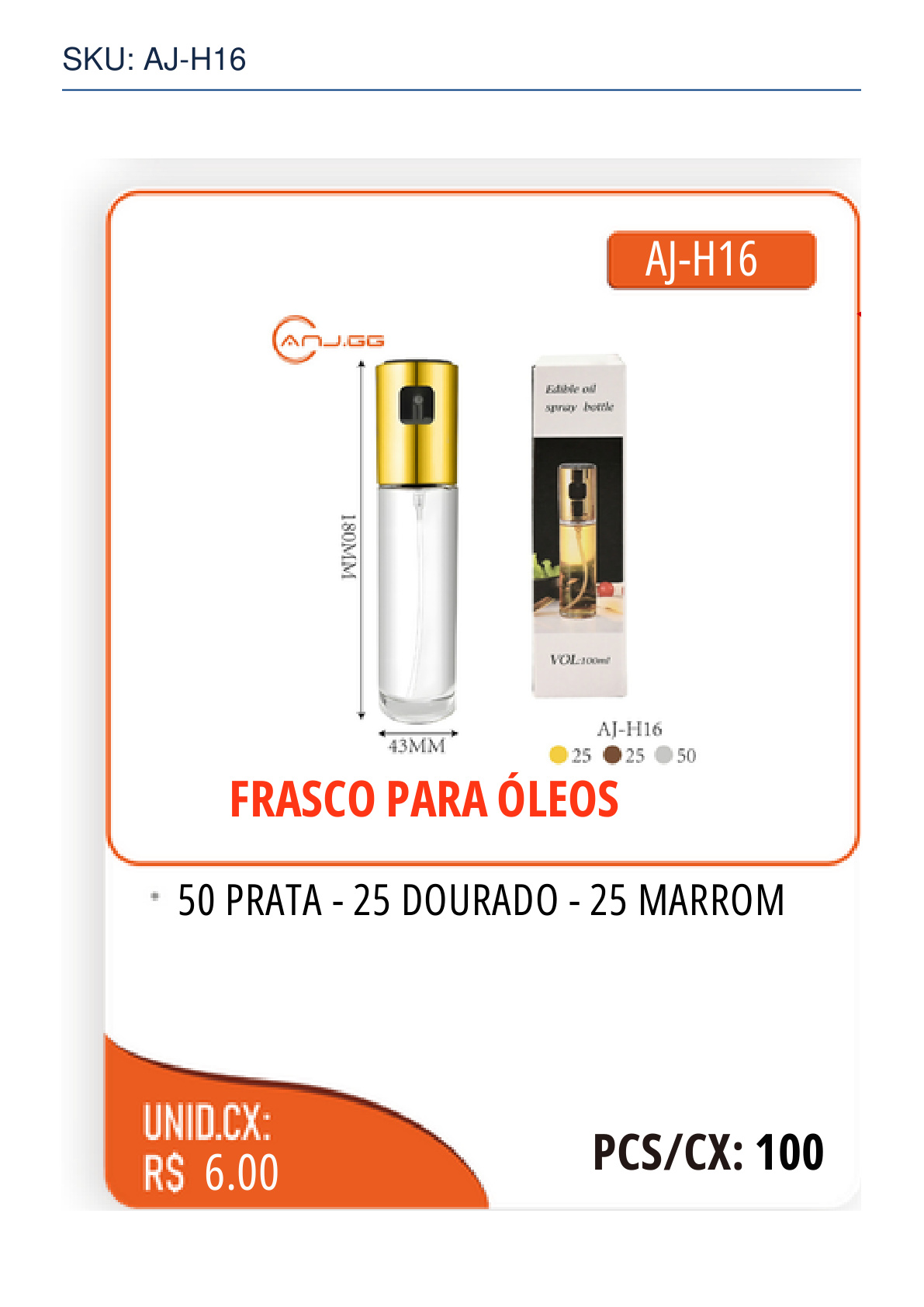 FRASCO PARA ÓLEOS