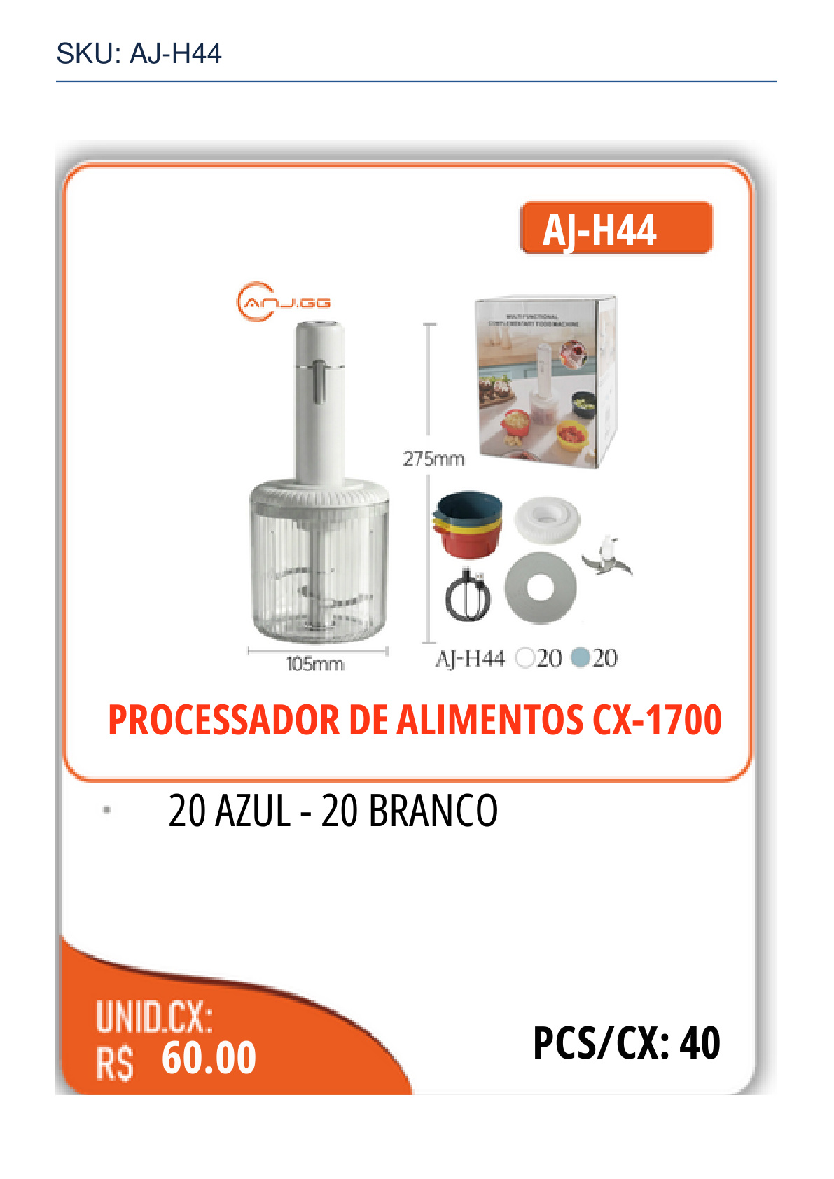 PROCESSADOR DE ALIMENTOS CX-1700