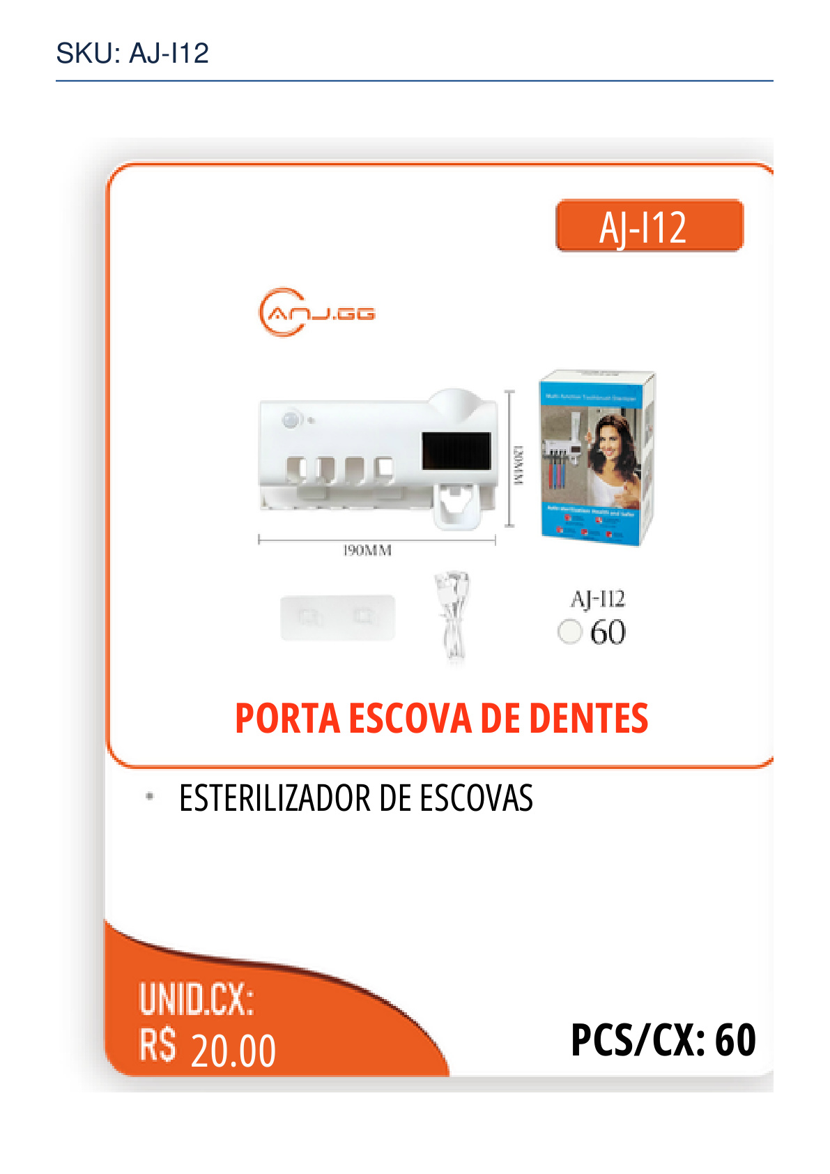 PORTA ESCOVA DE DENTES