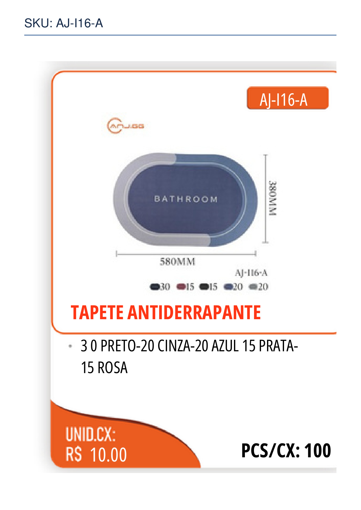 TAPETE ANTIDERRAPANTE