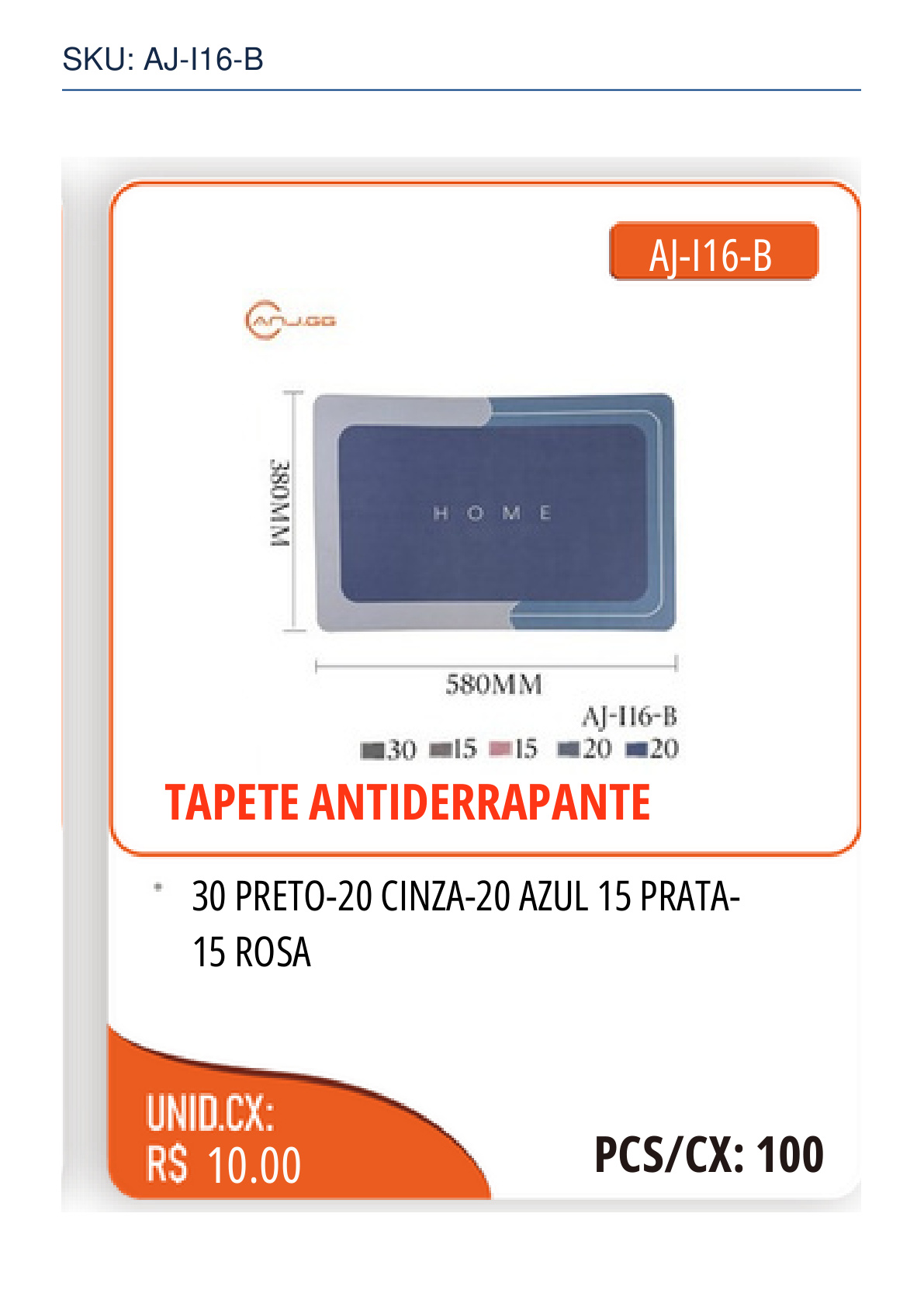 TAPETE ANTIDERRAPANTE