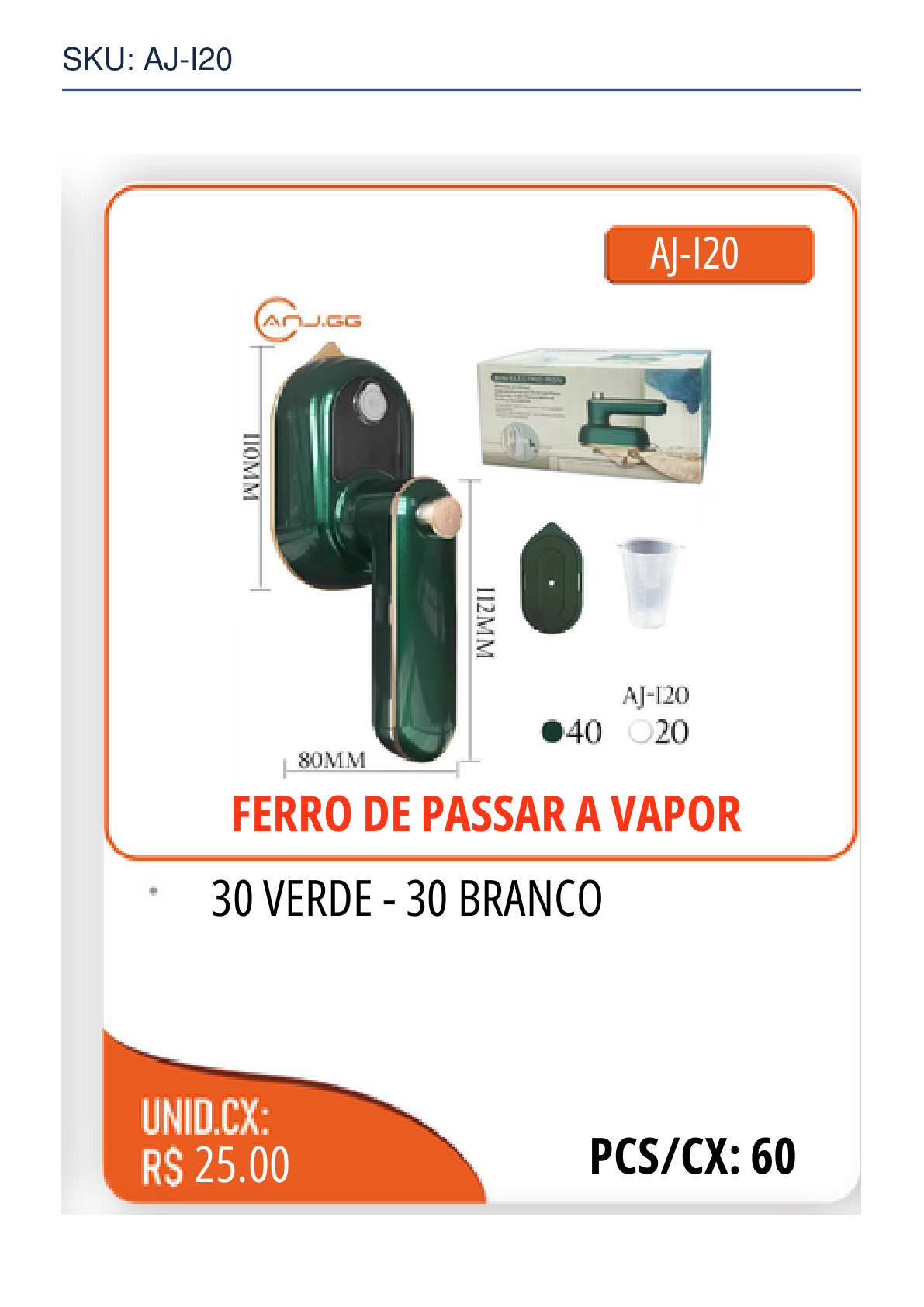 FERRO DE PASSAR A VAPOR