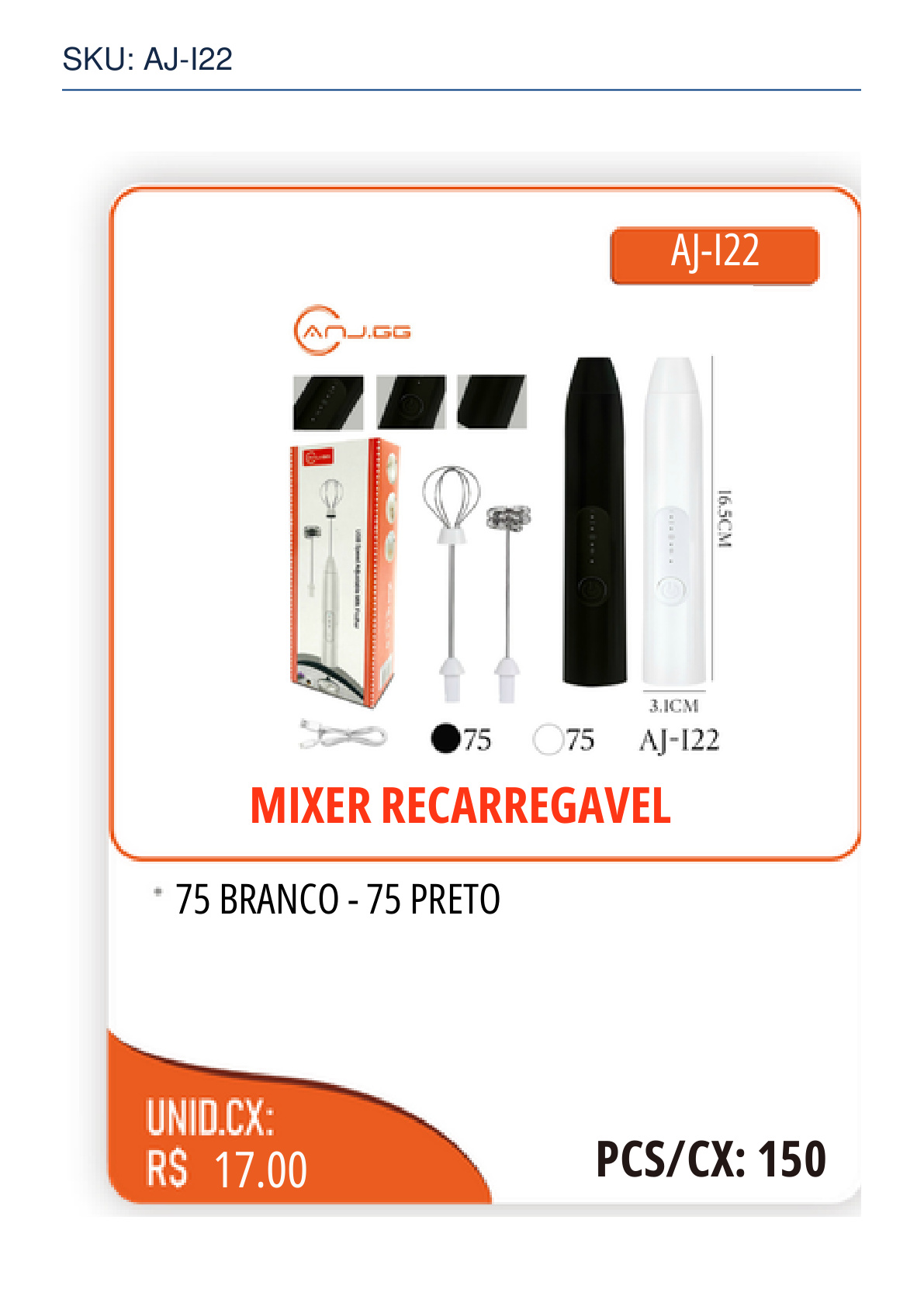 MIXER RECARREGAVEL